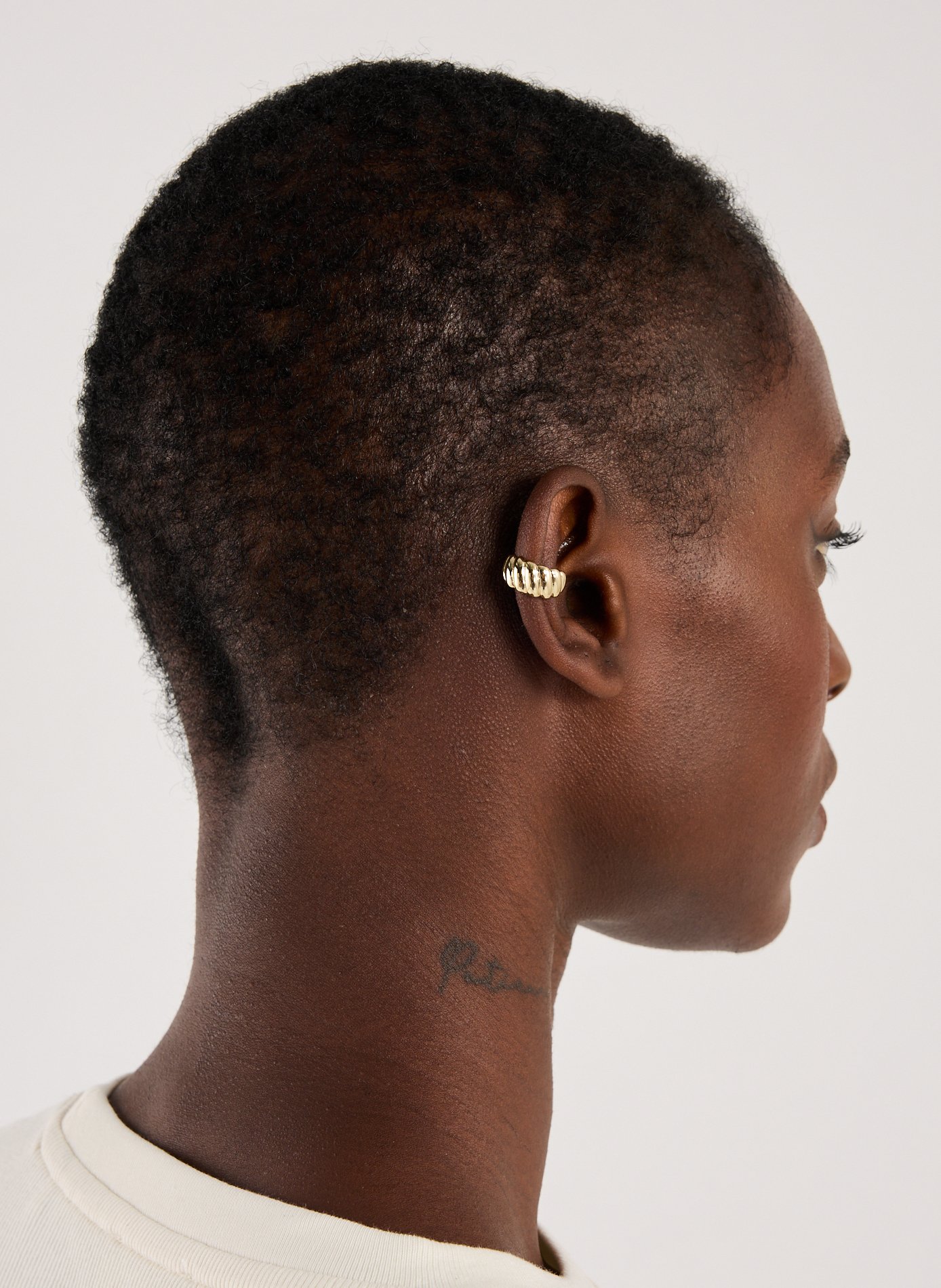 Boucles d'oreille sans fermoir côtelée AU PRINTEMPS PARIS Doré