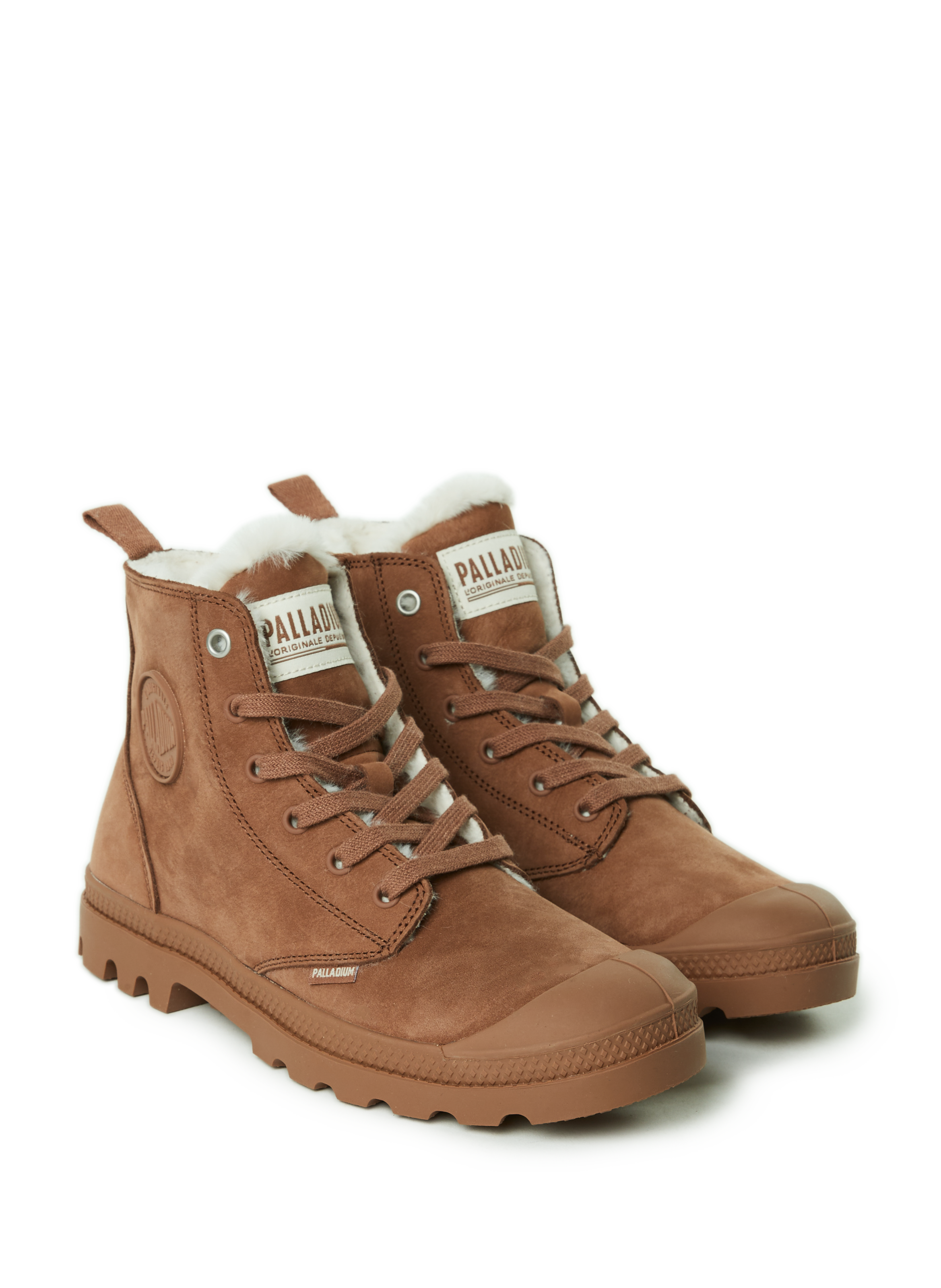 Lined leather boots PALLADIUM Brown