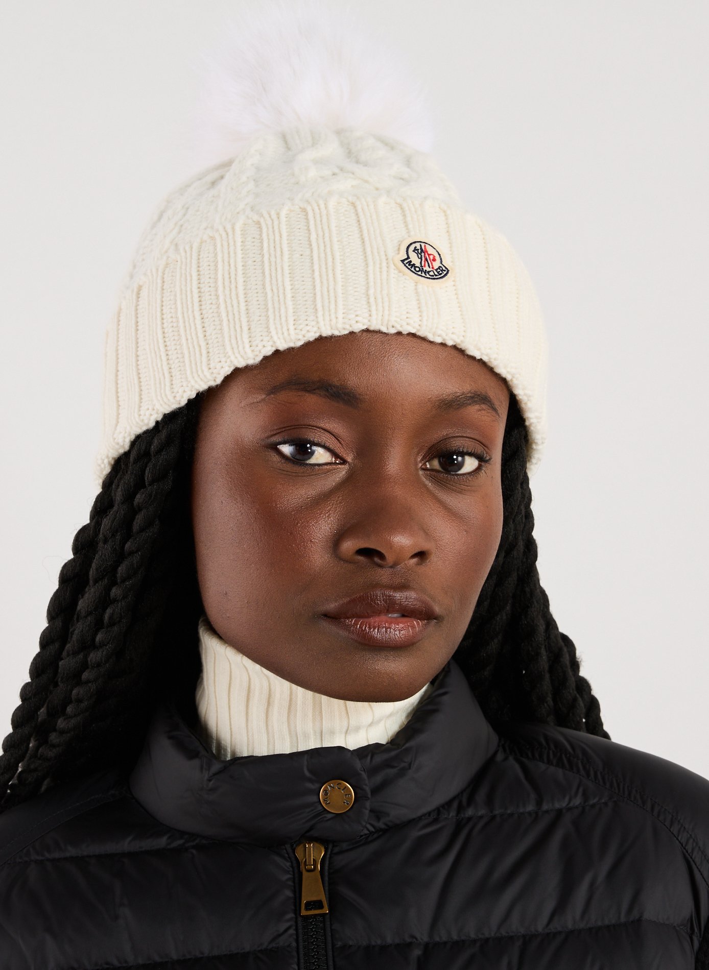 Wool and cashmere beanie MONCLER White