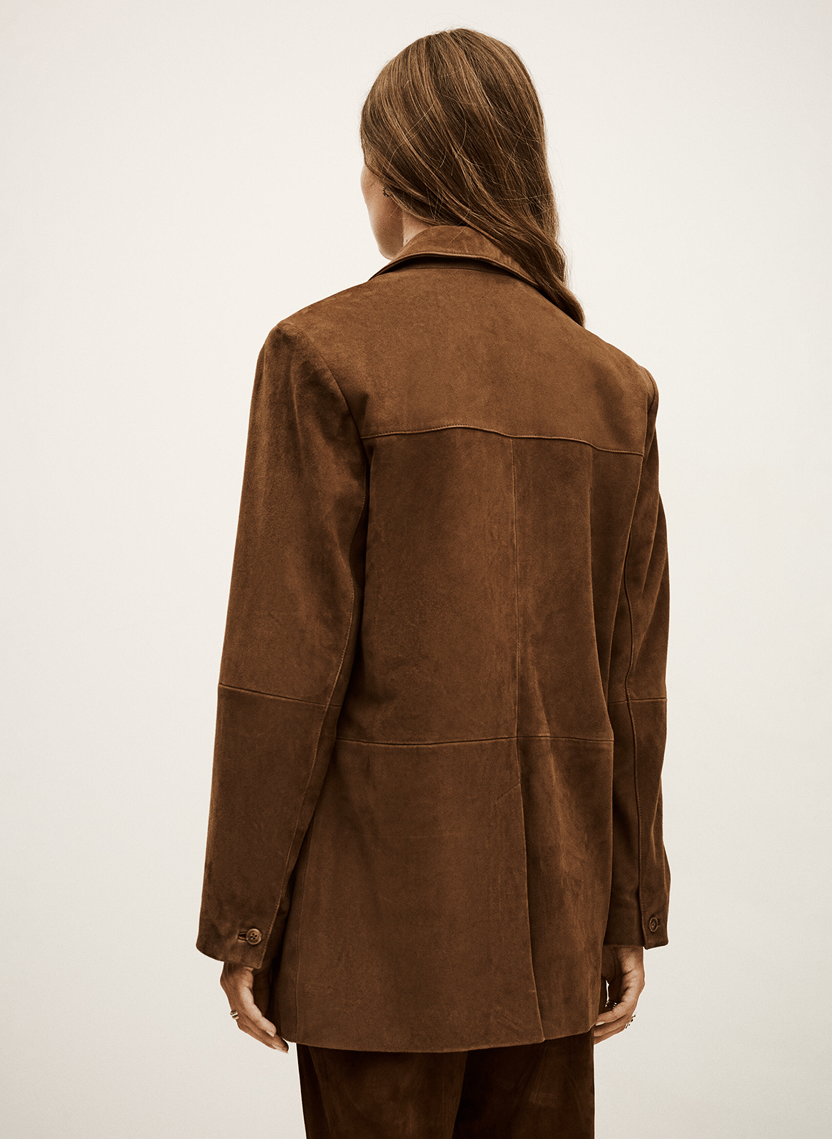 Veste de tailleur en cuir mosty BA&SH Marron