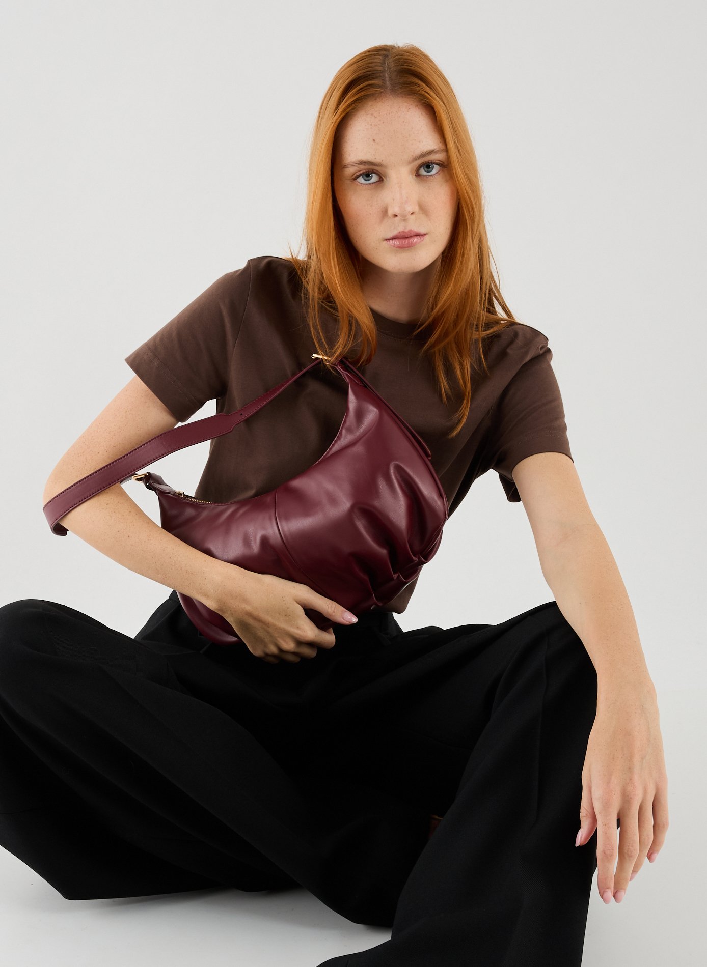 Sac à bandoulière uni AU PRINTEMPS PARIS Rouge