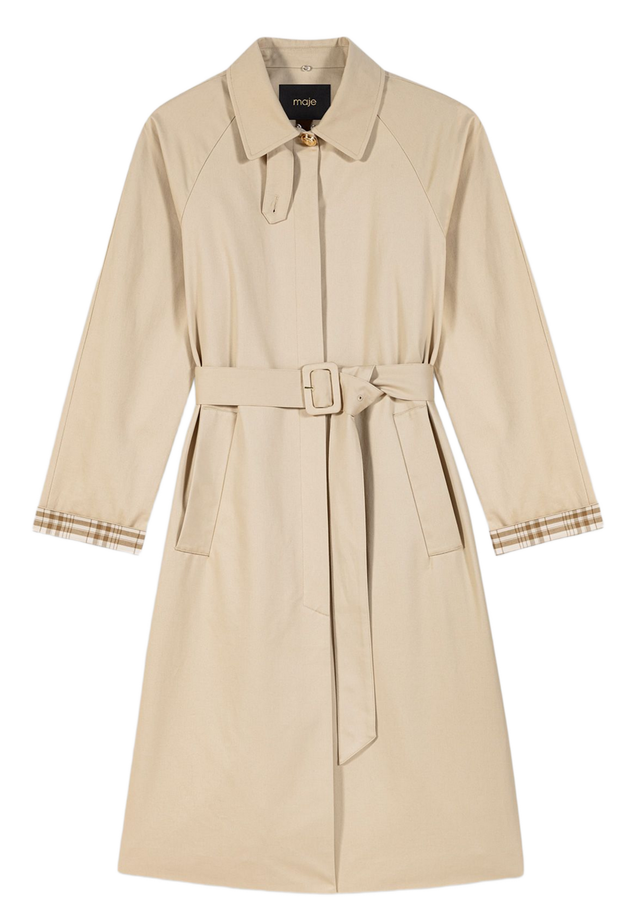 Trench col classique en coton MAJE Beige
