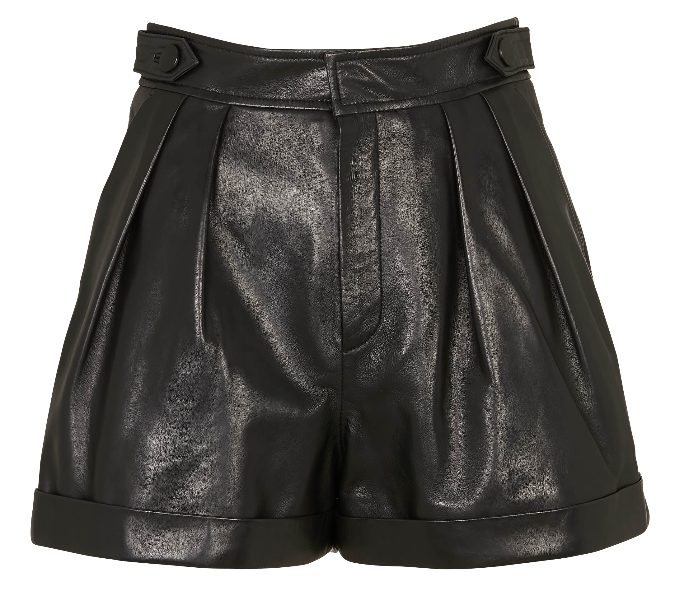 Short droit en cuir IKKS Noir
