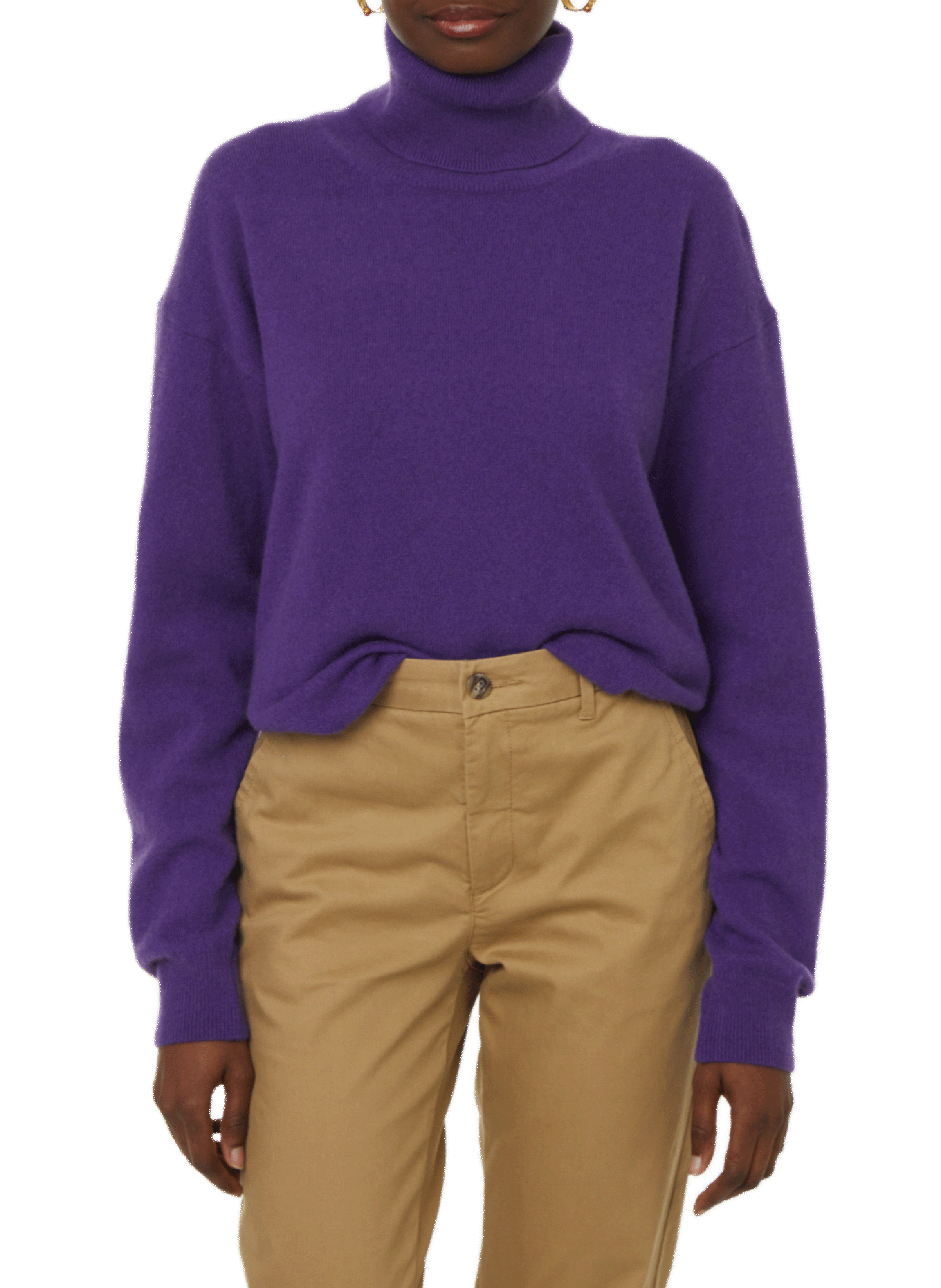 SAISON 1865 Pull col roulé Sorge Violet