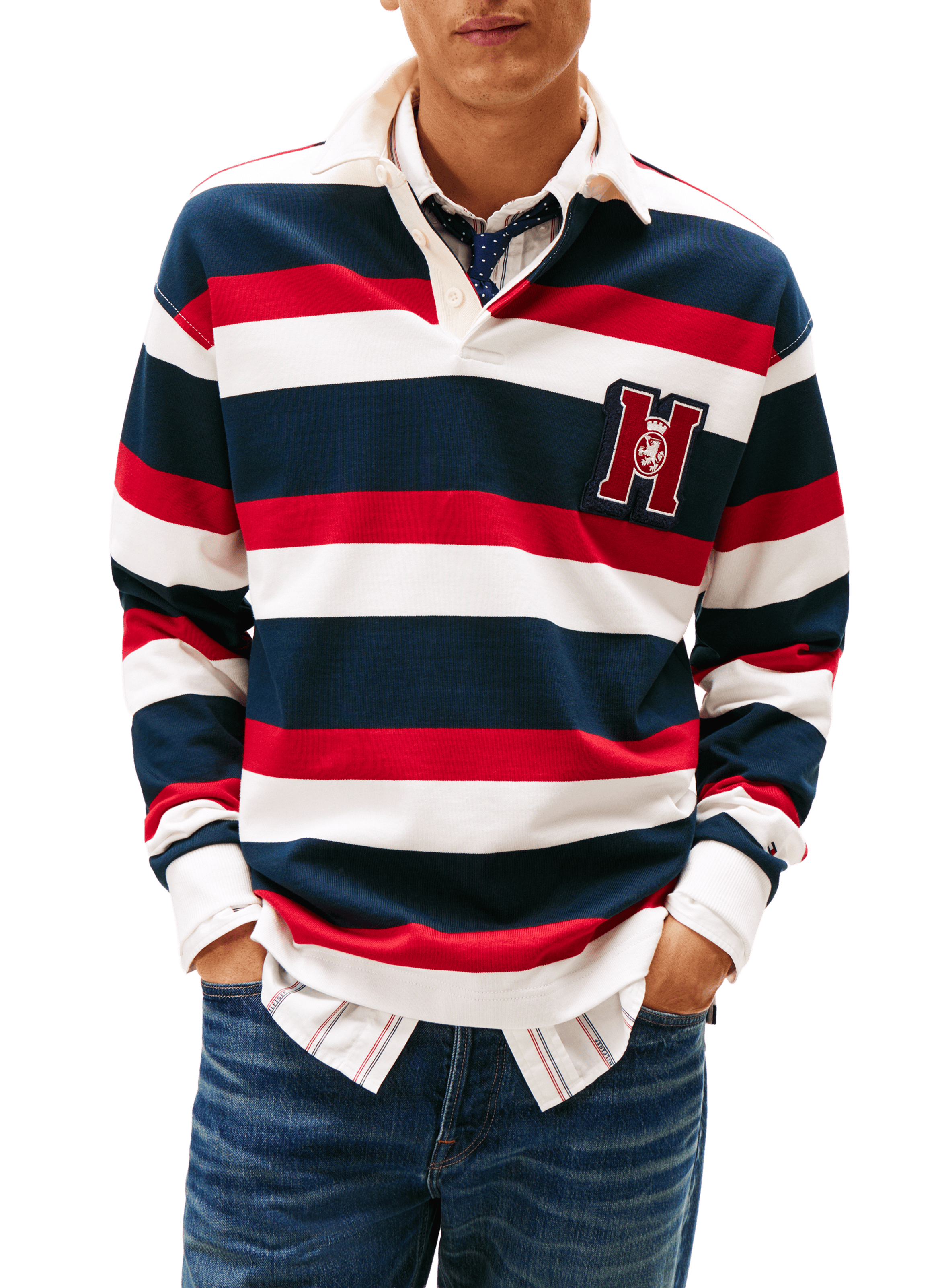 Striped long-sleeve cotton polo TOMMY HILFIGER Multicolour