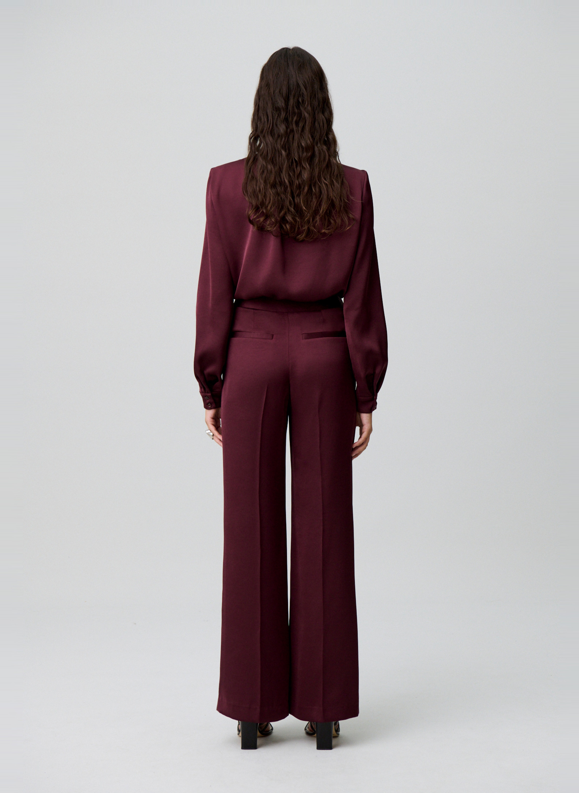 Pantalon large satiné paula CLAUDIE PIERLOT Rouge