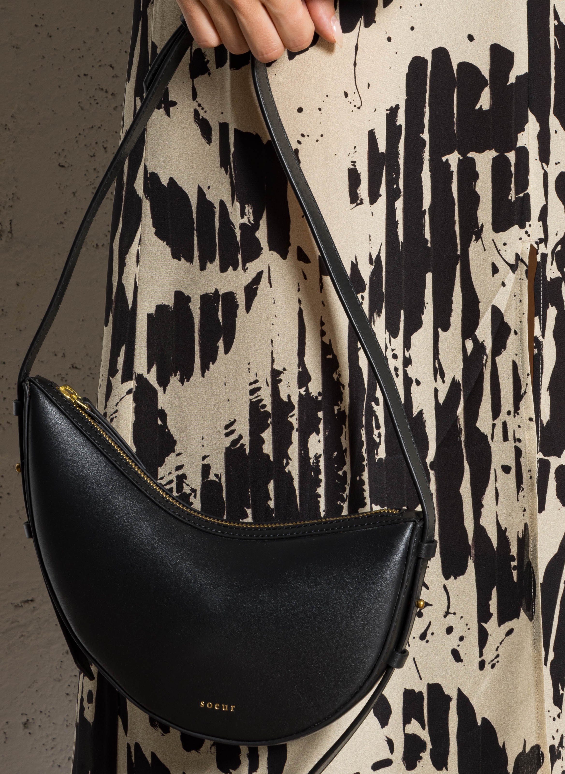 Mini sac à main en cuir Wino mini SOEUR Noir