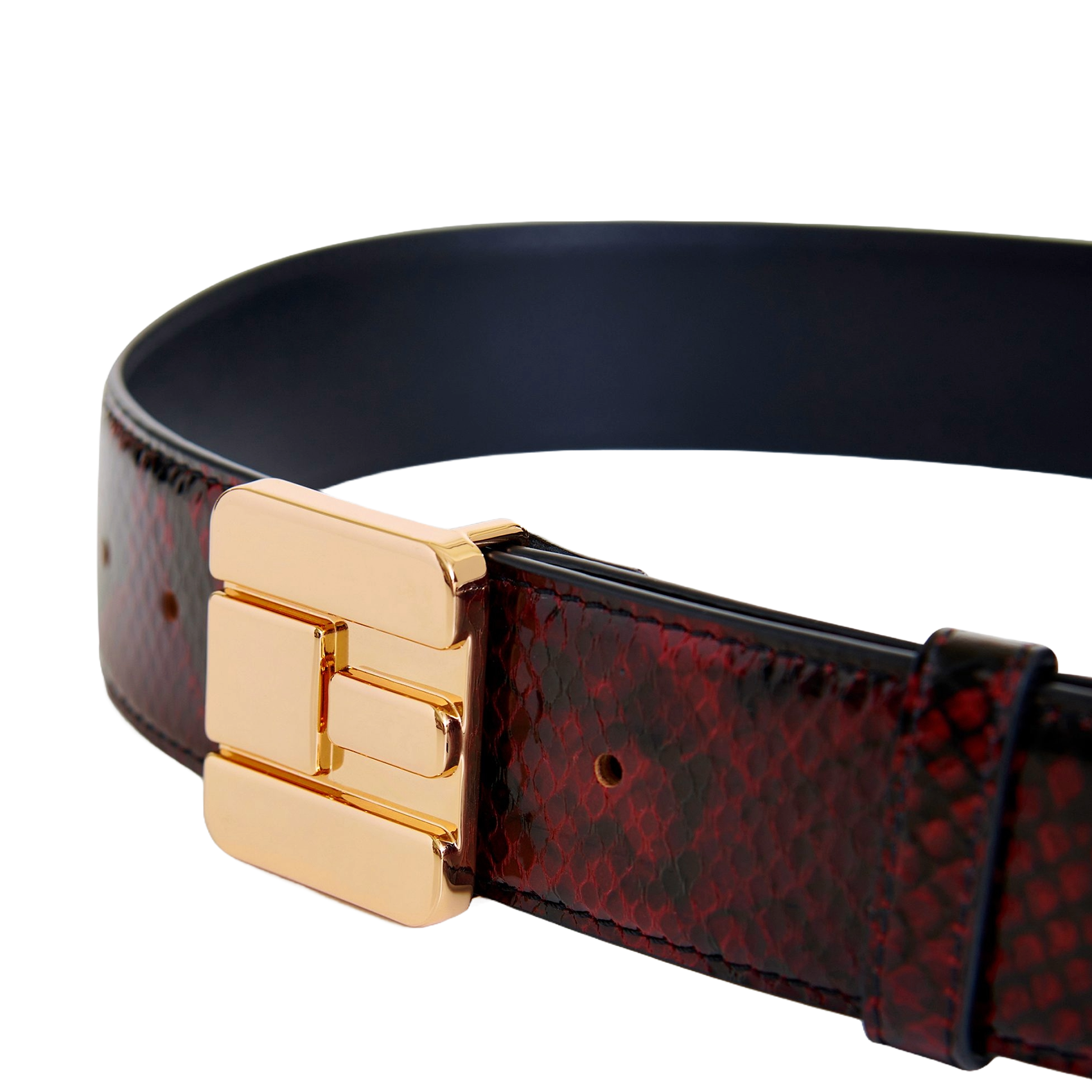 Ceinture en cuir imprimé isnake ESSENTIEL ANTWERP Rouge
