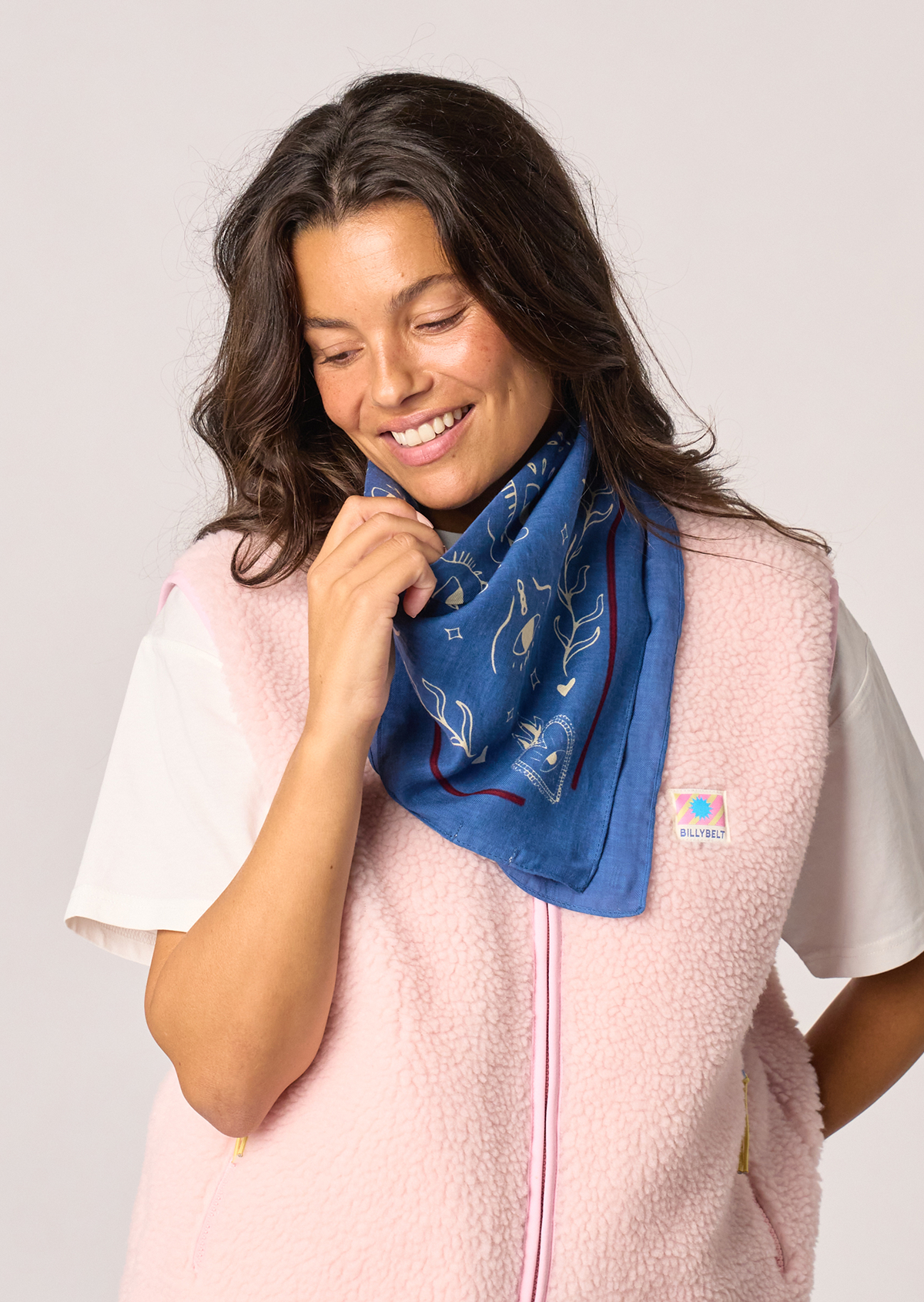 Petit foulard en coton biologique lise BILLYBELT Bleu