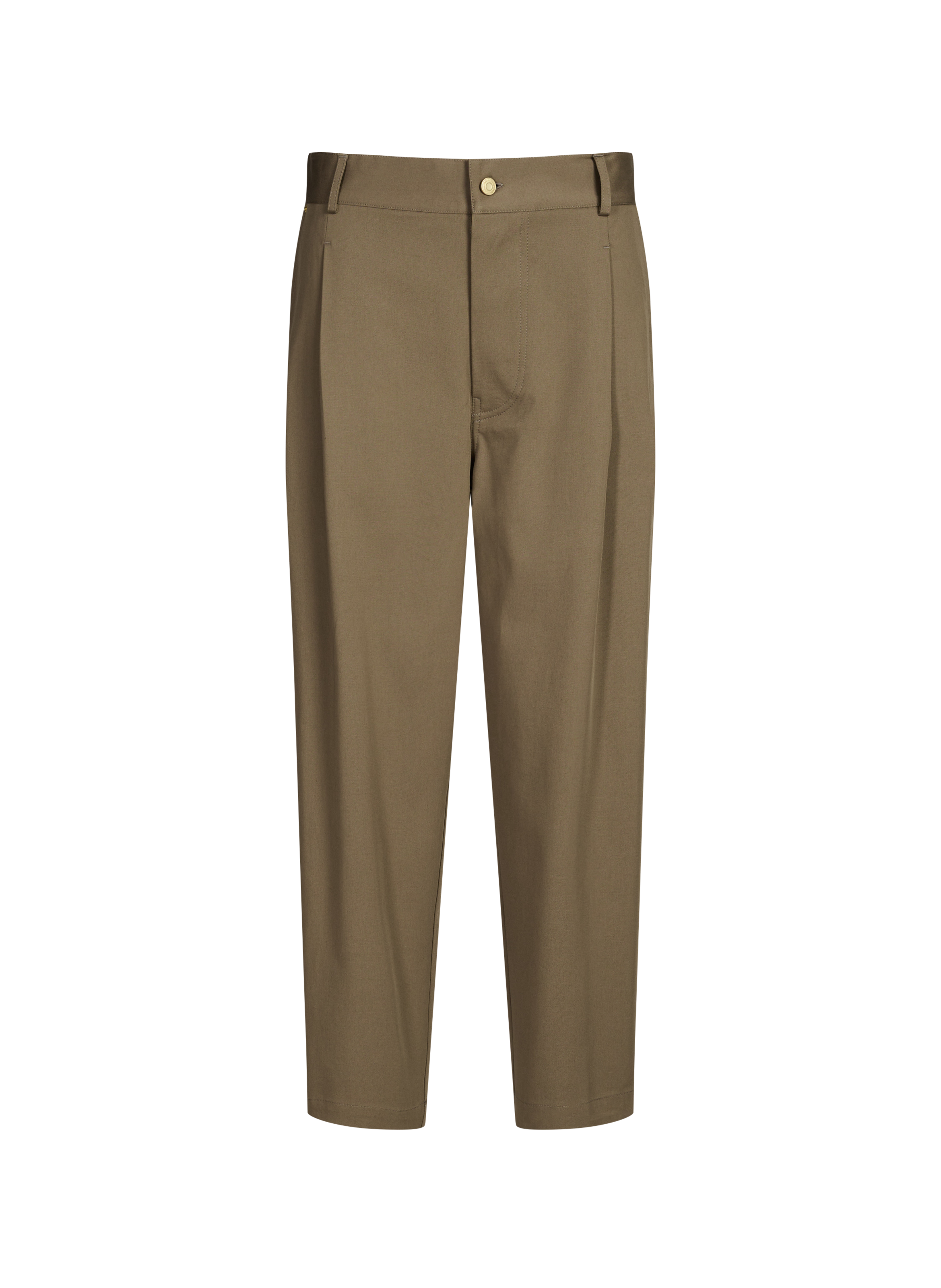 DROLE DE MONSIEUR Cropped cotton-blend trousers Brown