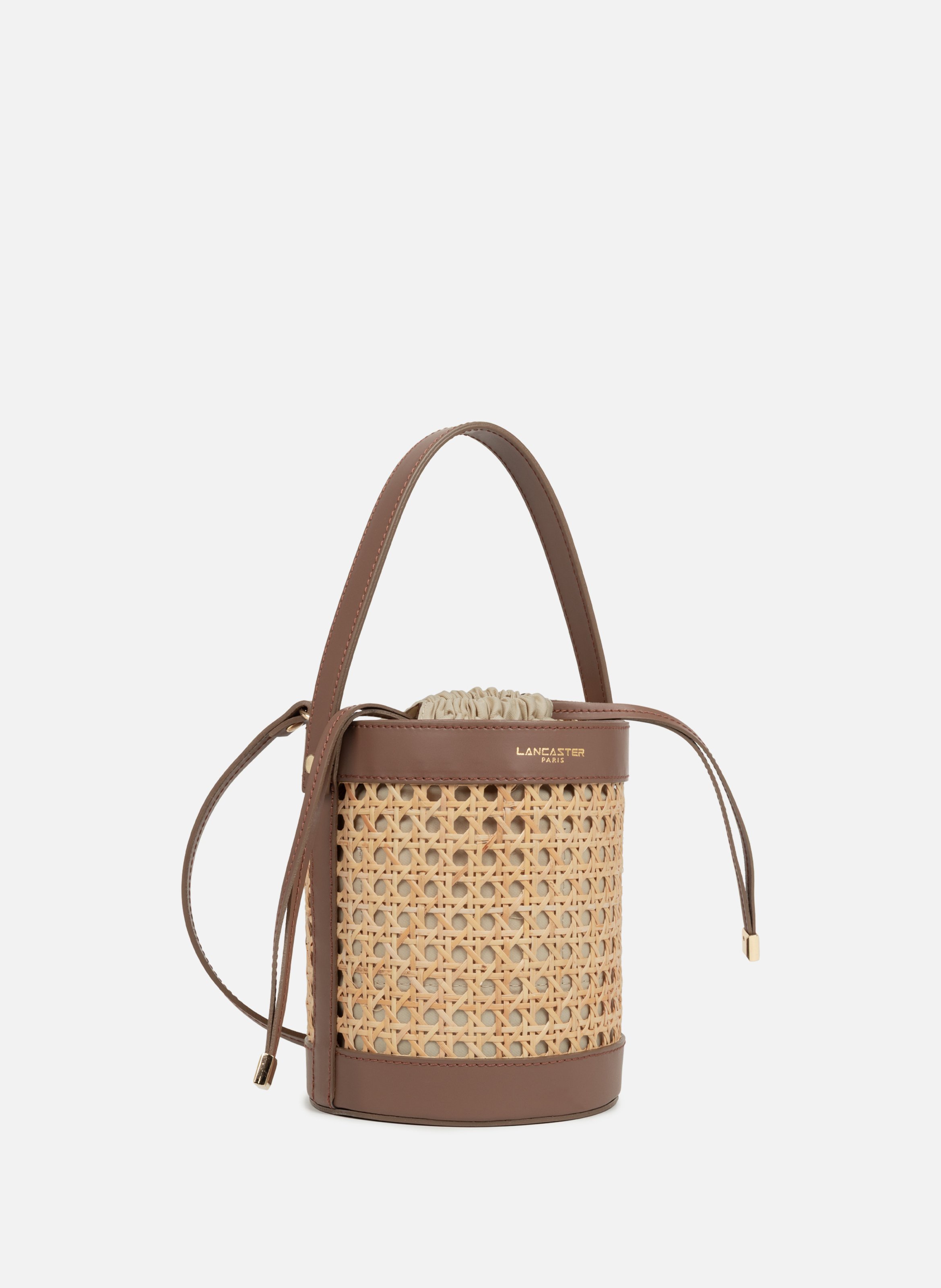 Sac seau - cannage rotin LANCASTER Marron