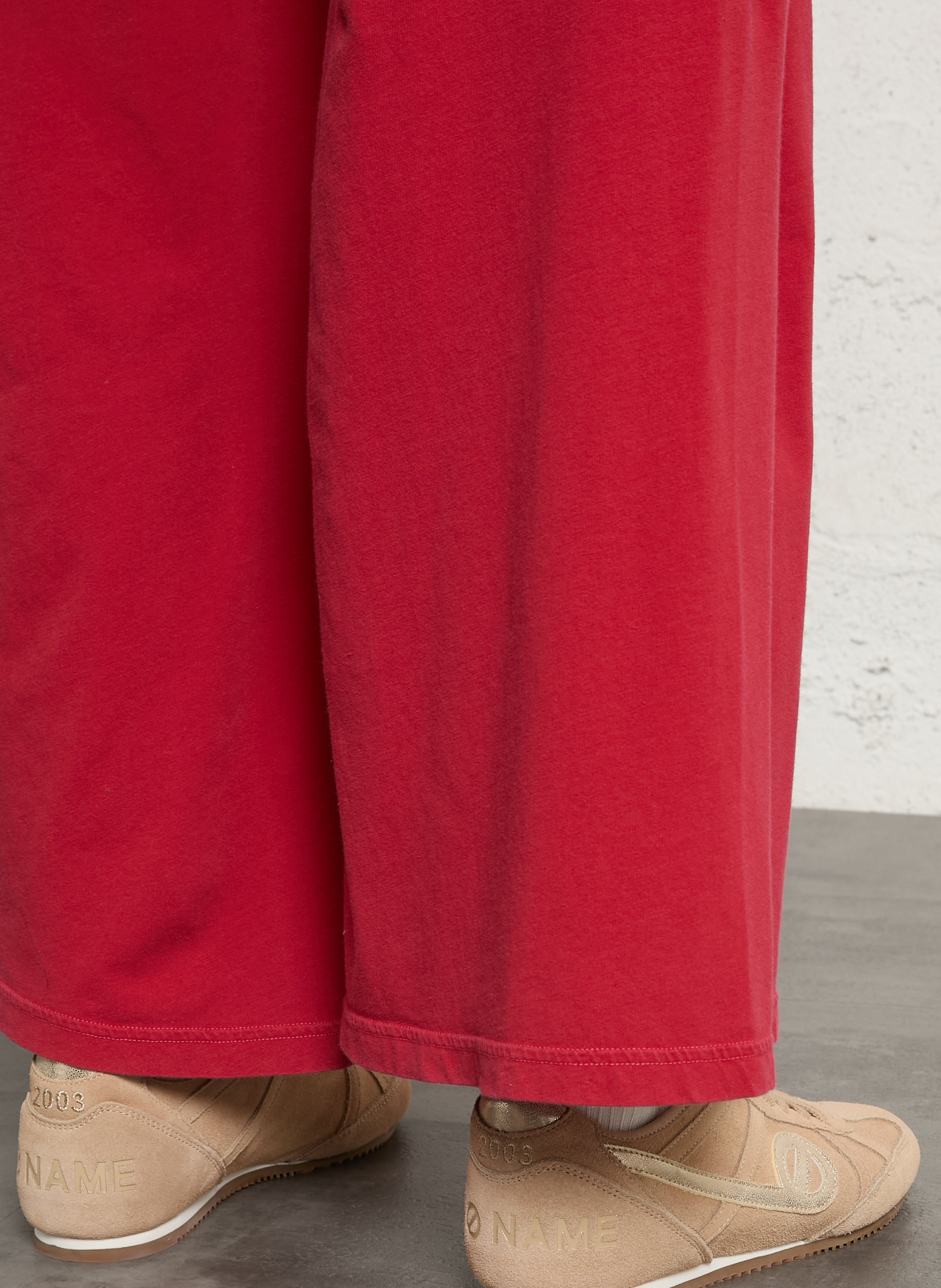 Jogging large taille haute en coton mélangé pymaz AMERICAN VINTAGE Rouge