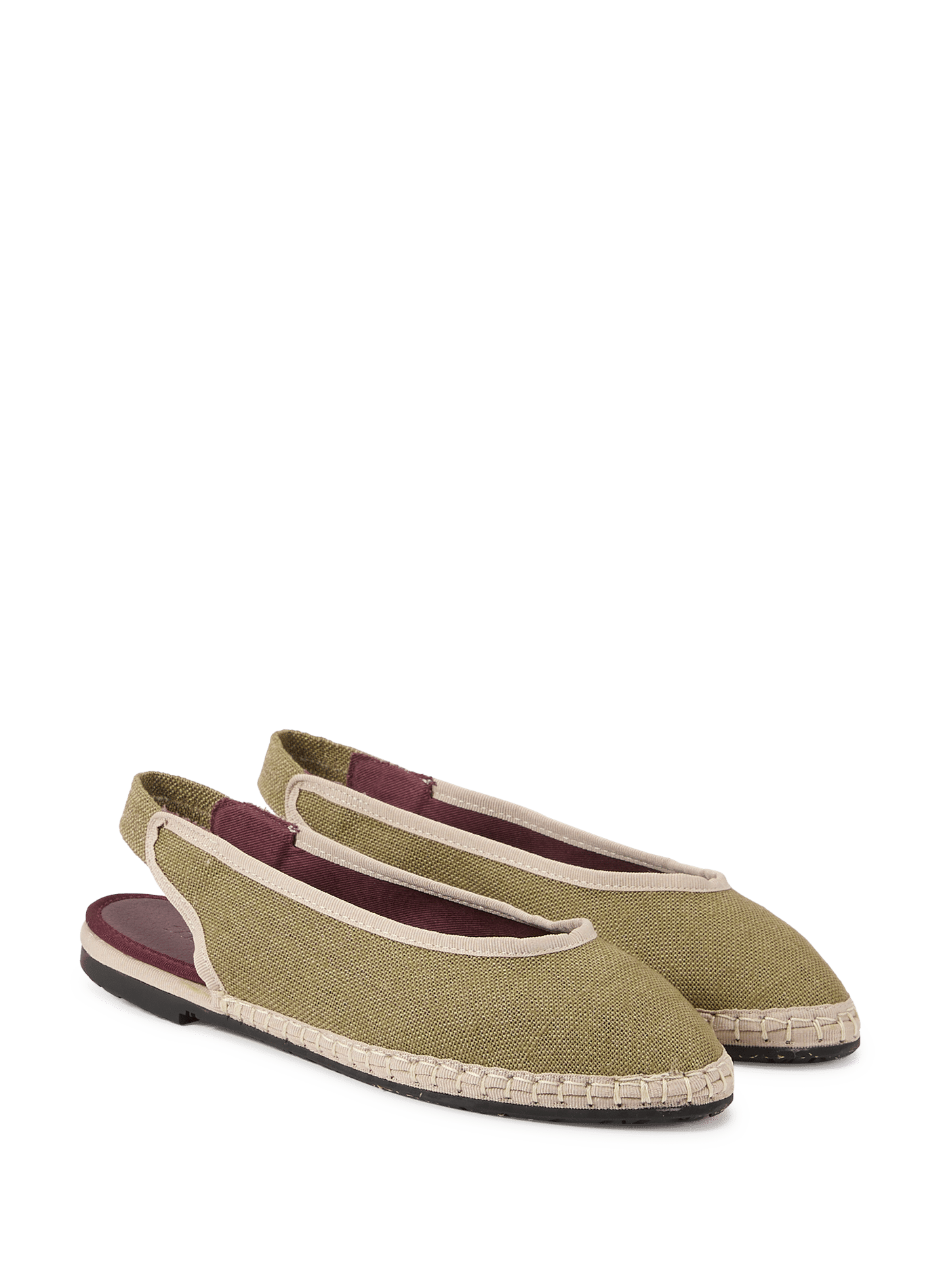 Sling-back Narnia en lin FLABELUS Green