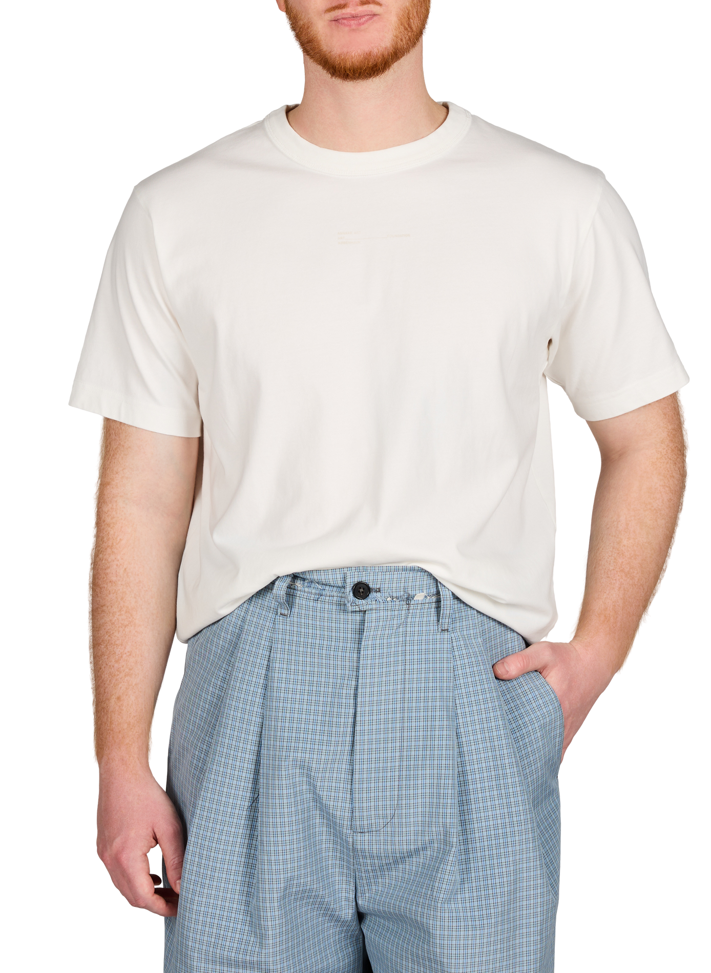 Round neck printed cotton T-shirt ANNARR Beige