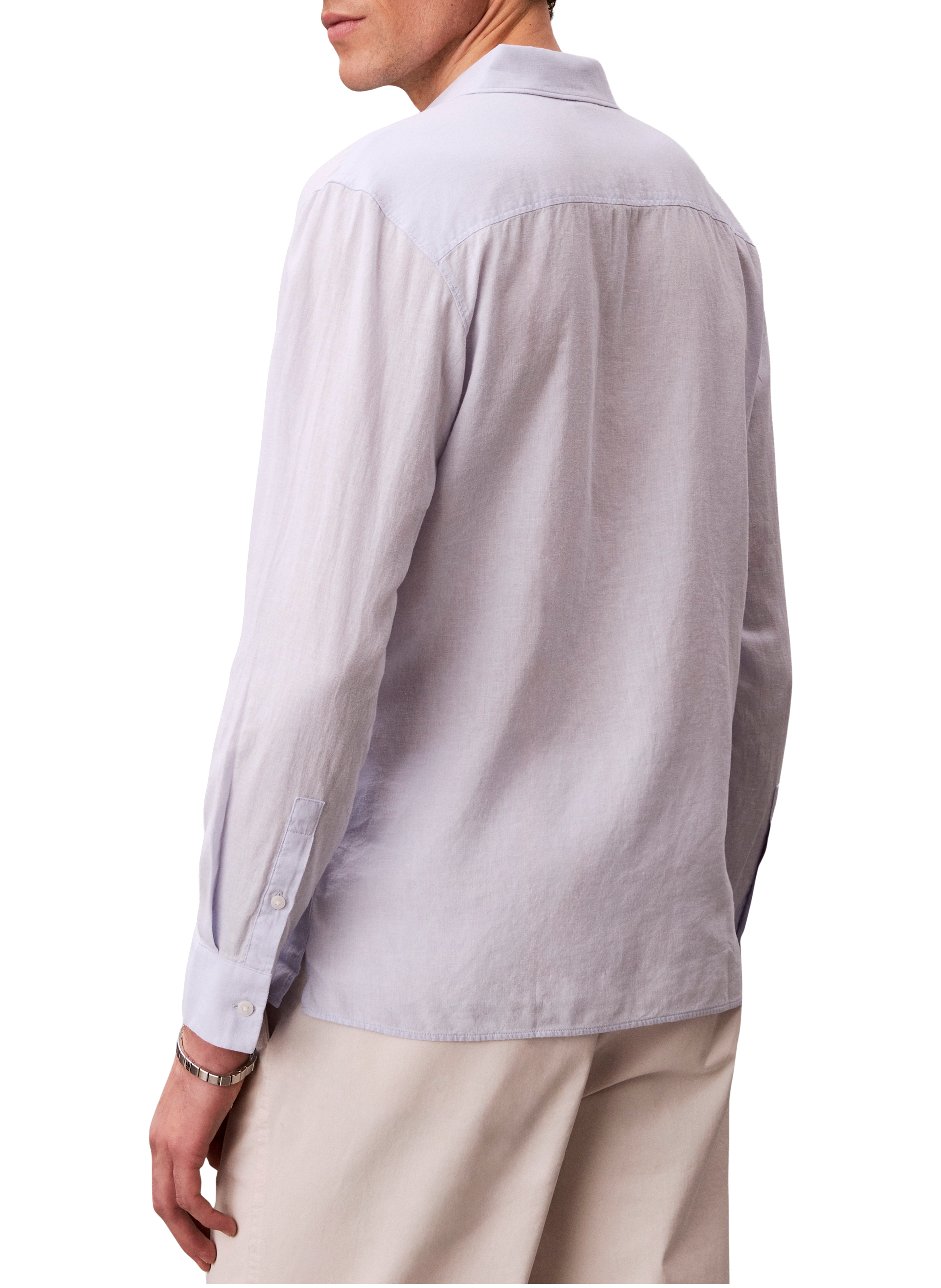 Straight shirt in mixed linen CALVIN KLEIN Blue