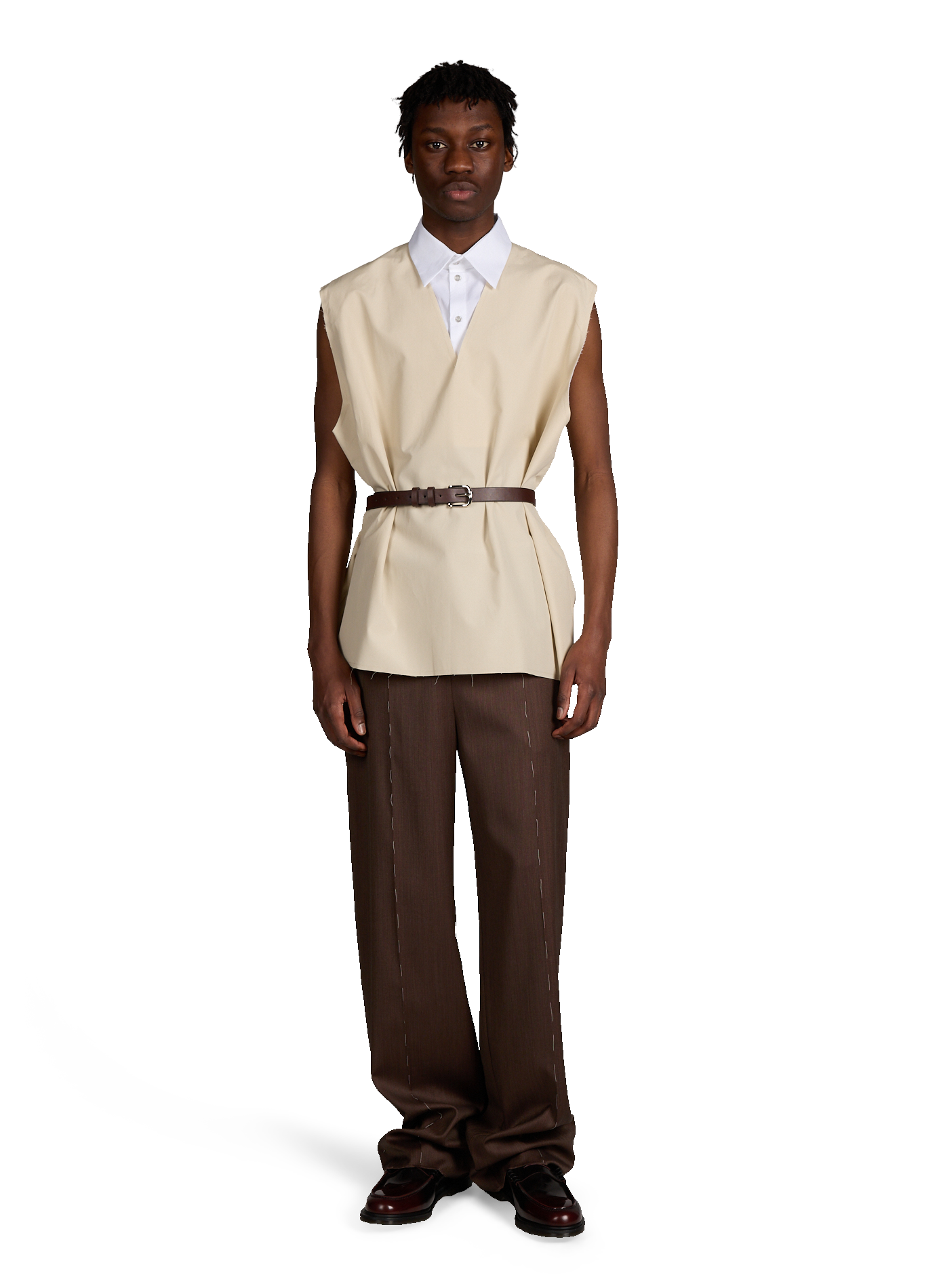 Cotton polo neck sweater SONIA CARRASCO Beige