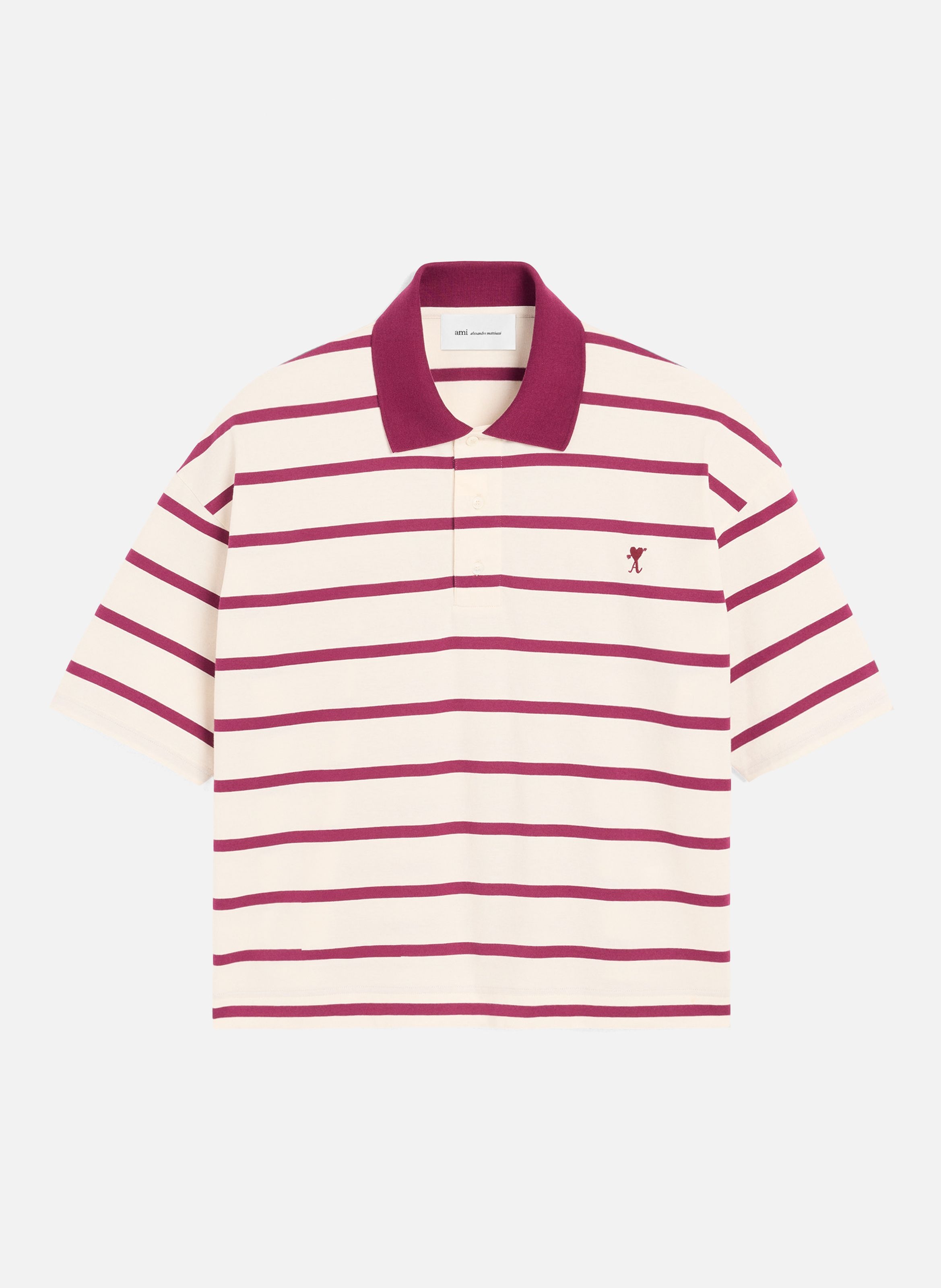 Polo ami de coeur flèche unisexe en coton AMI PARIS Blanc