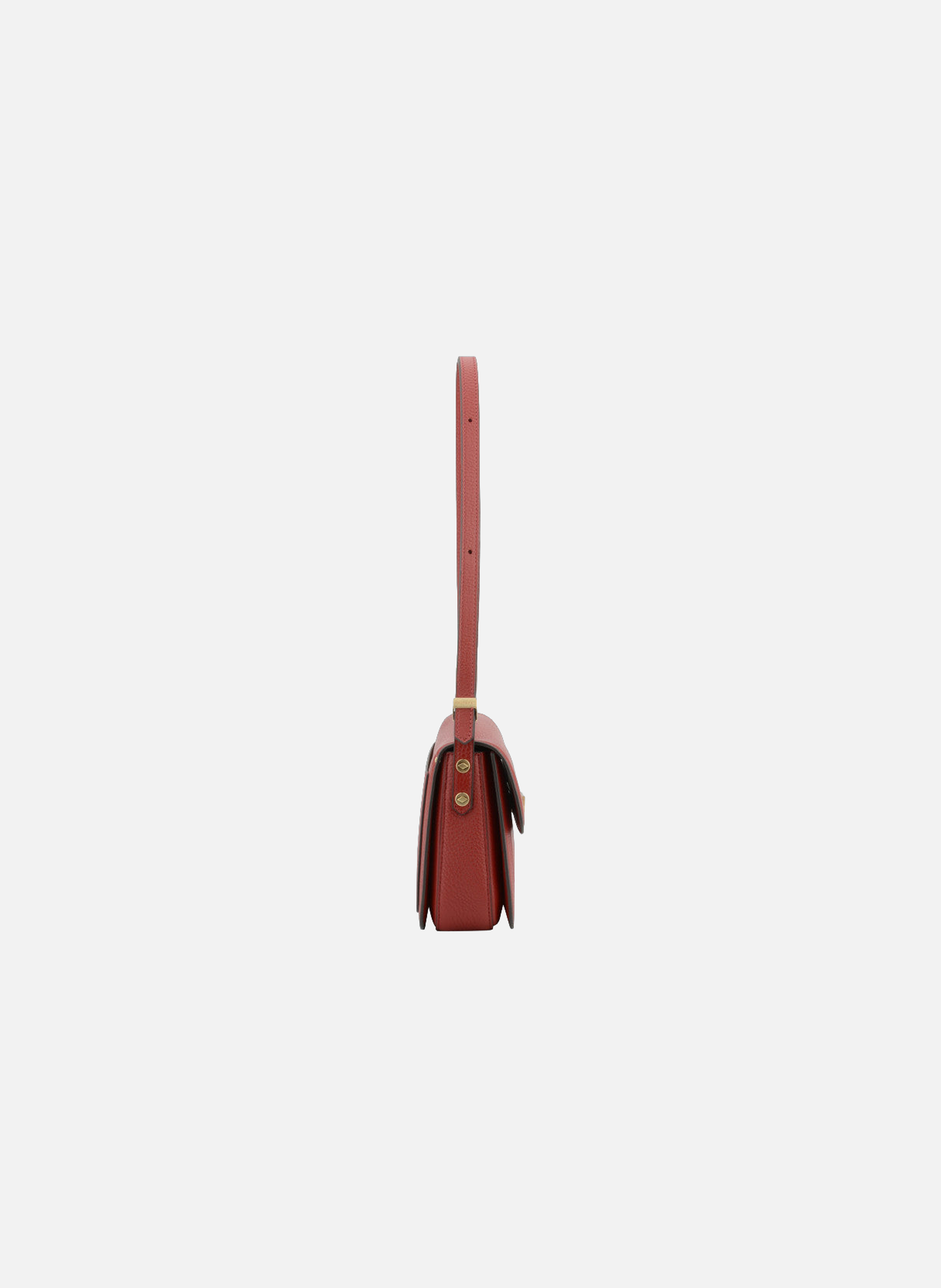 Auteuil | sac porté travers gm en cuir de vachette POURCHET Rouge