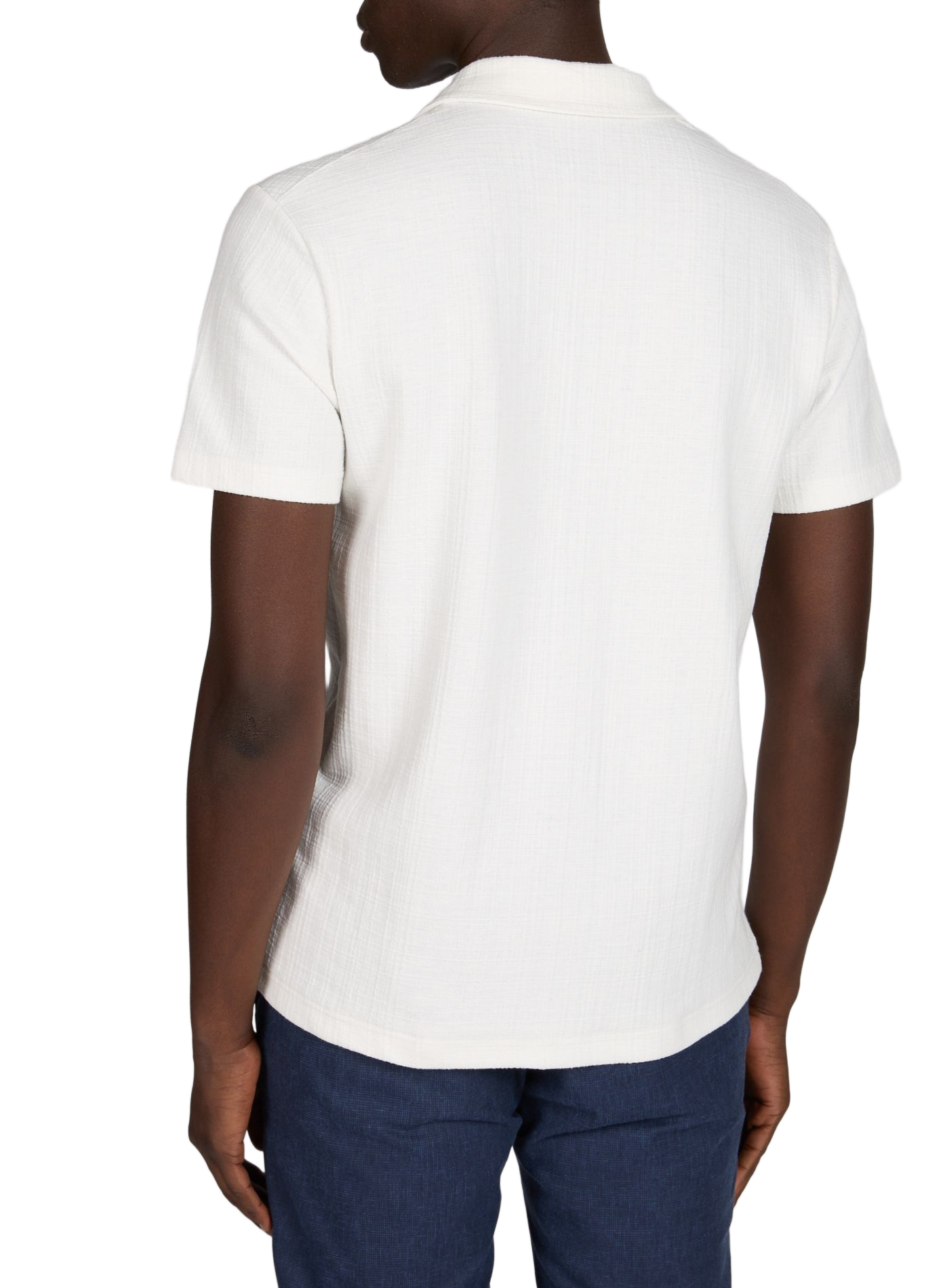 Short-sleeved Cuban collar shirt in blended cotton STRELLSON Beige