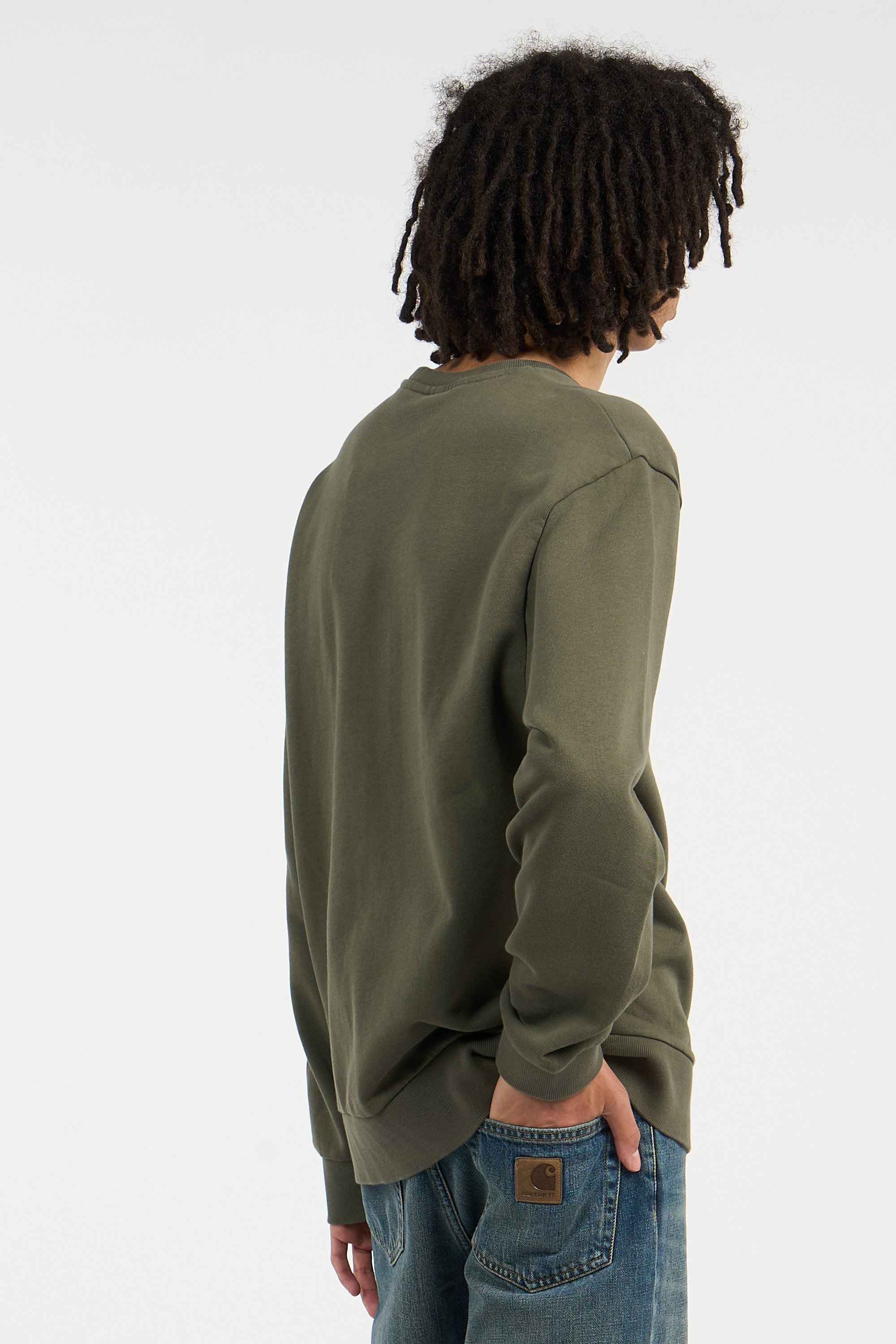 Sweatshirt script embroidery sweat CARHARTT WIP Kaki