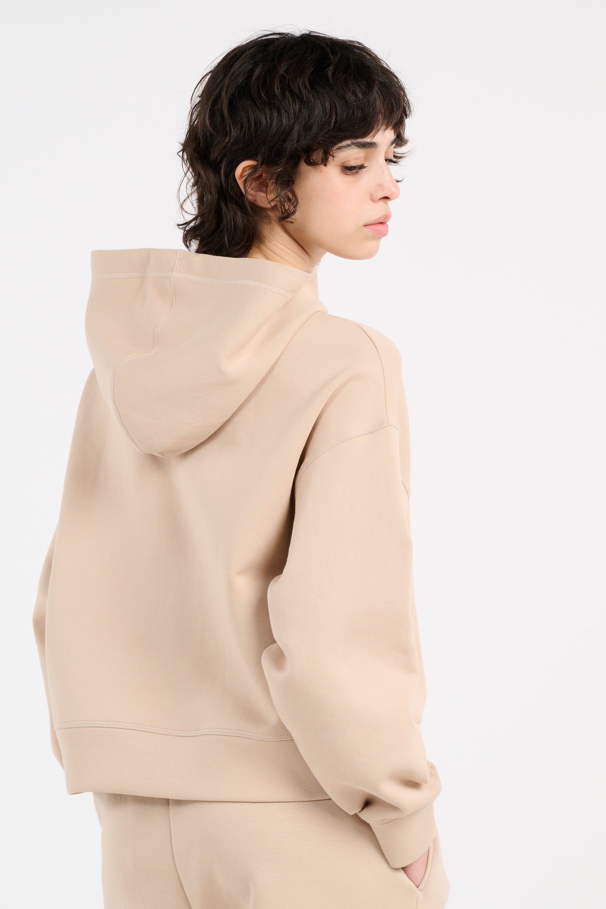 Hoodie sweatshirt LACOSTE Beige