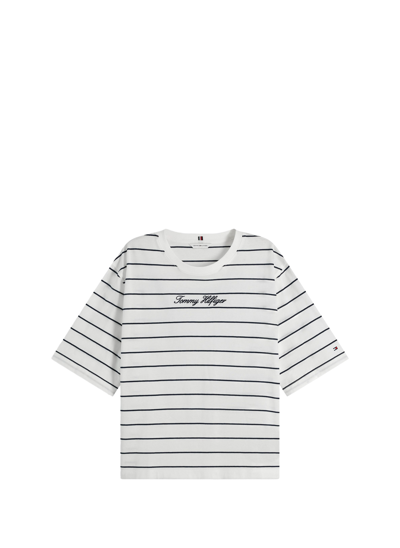 Striped T-shirt with embroidered logo in cotton TOMMY HILFIGER Multicolour