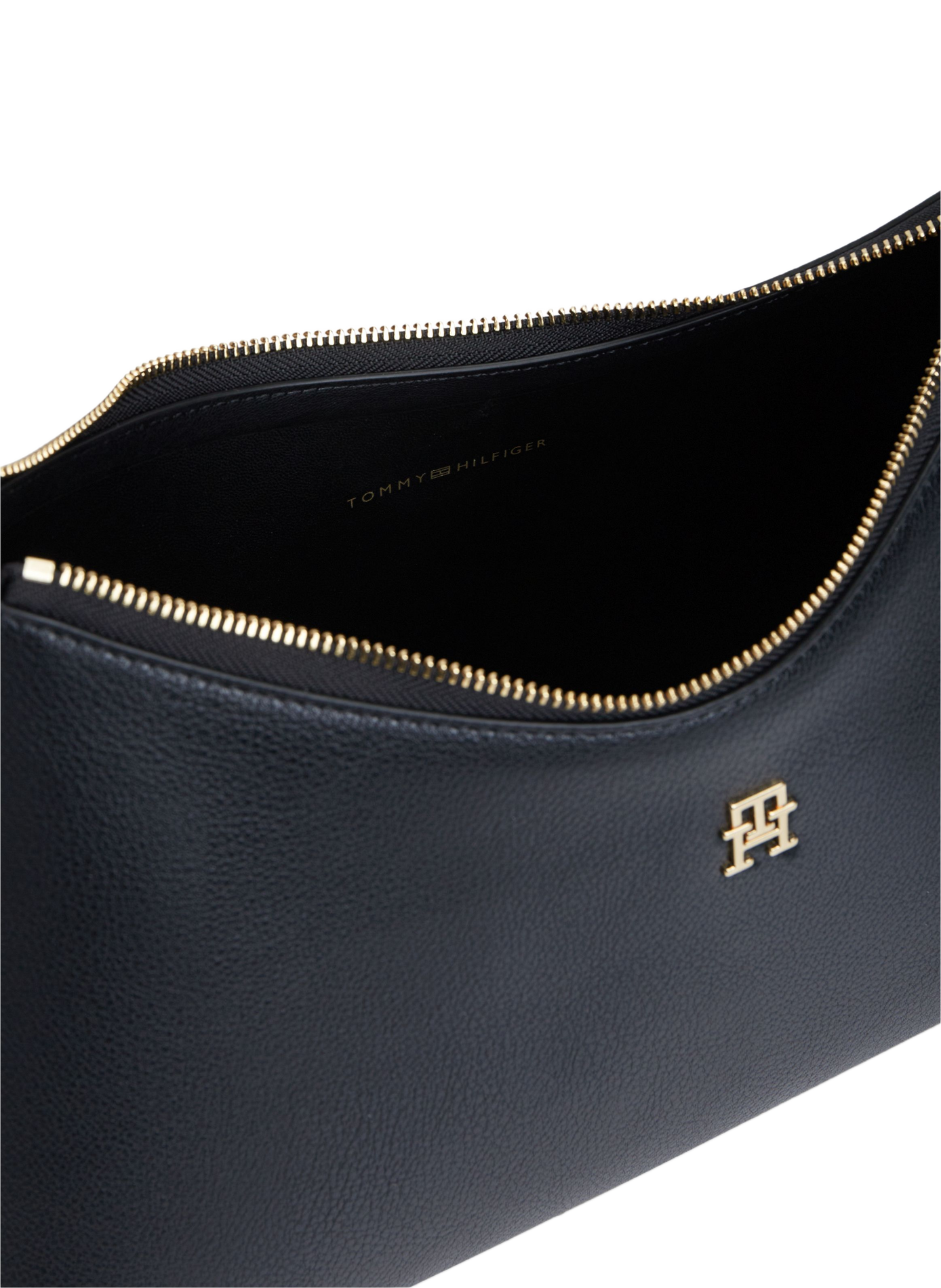 Sac à main à logo métallique doré TOMMY HILFIGER Noir