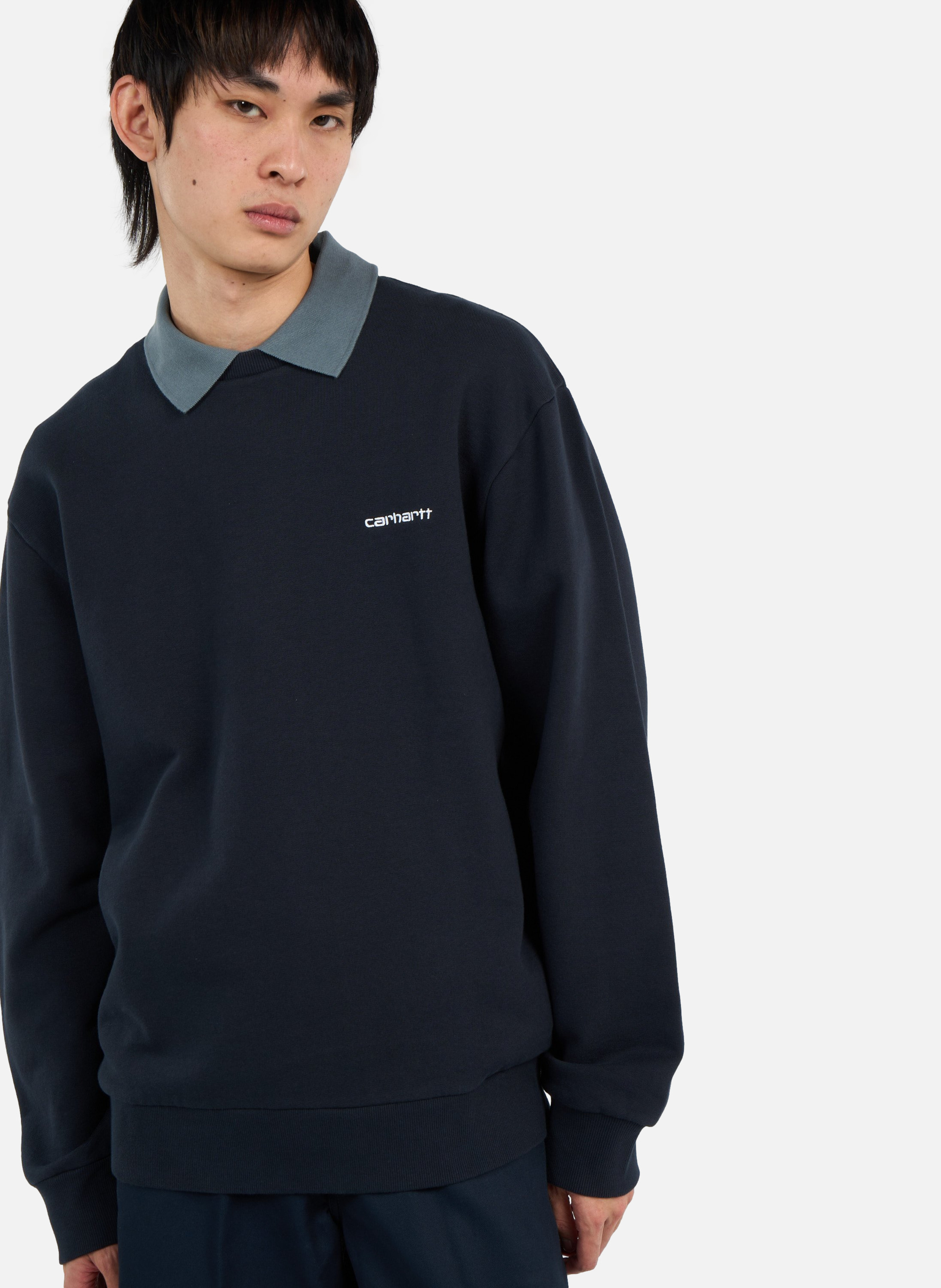 Sweatshirt script embroidery sweat CARHARTT WIP Bleu