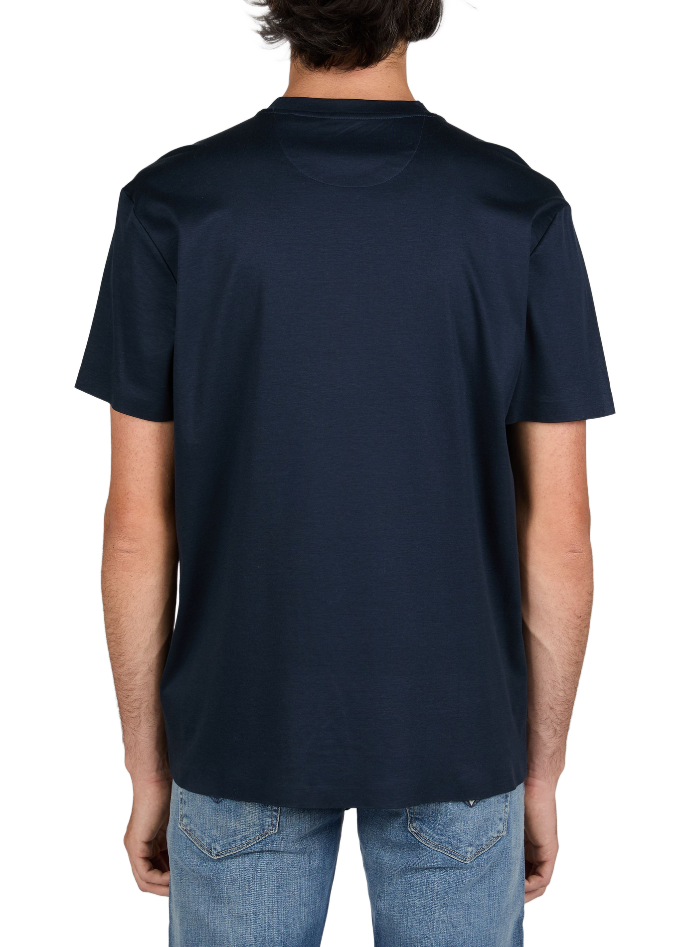 Gerader Rundhalsausschnitt T-Shirt GUESS Blau