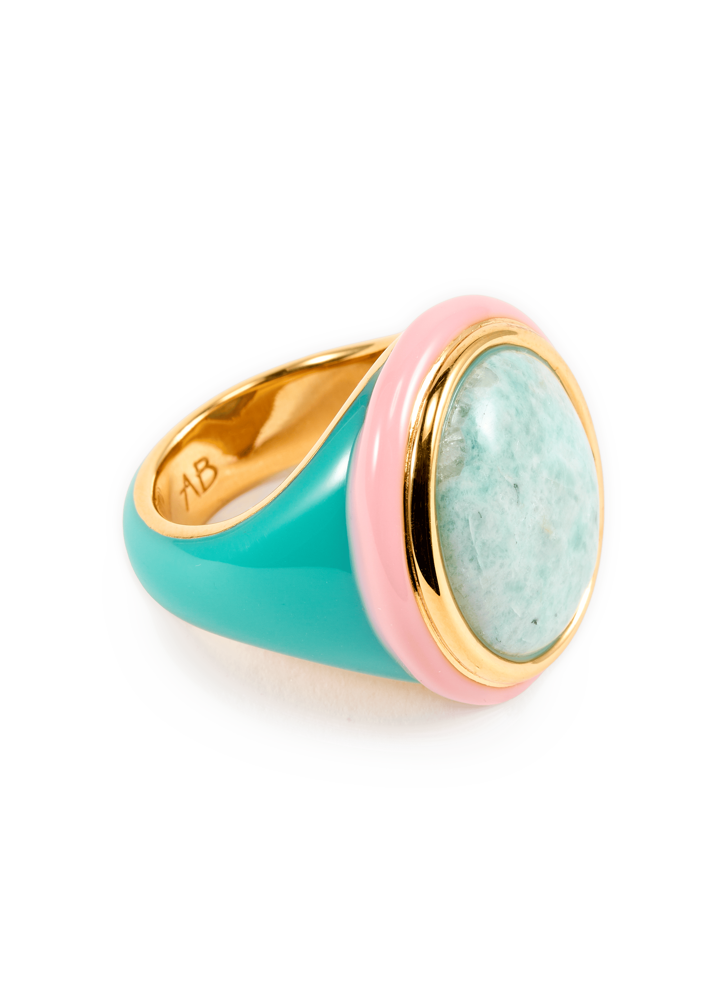 Tabarin ring in brass and gold plated AURELIE BIDERMANN Blue