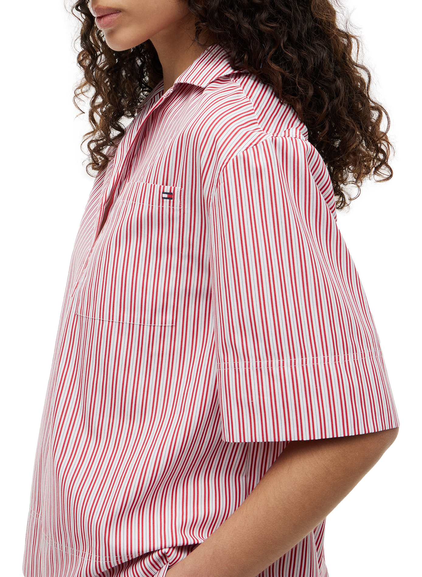 V-neck striped cotton shirt TOMMY HILFIGER Multicolour