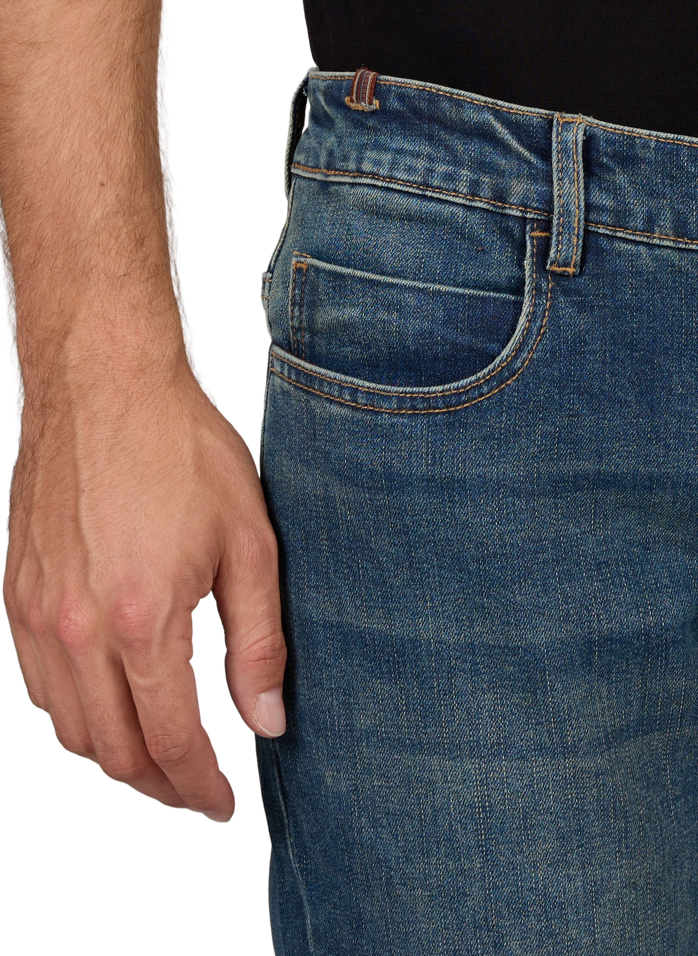 Slim washed denim jeans in mixed cotton NOTIFY Blue