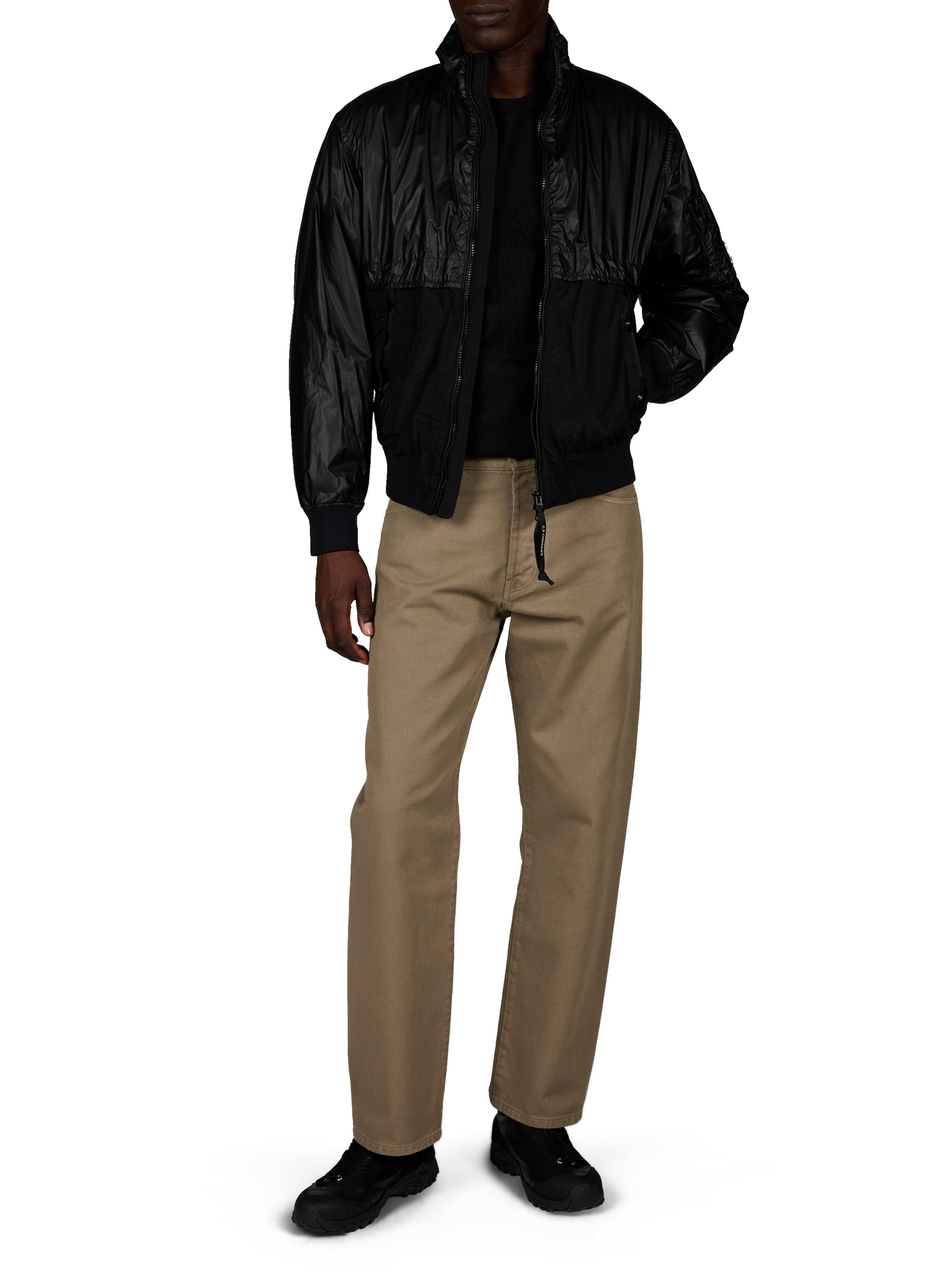 Veste à col montant texturée CP COMPANY Noir