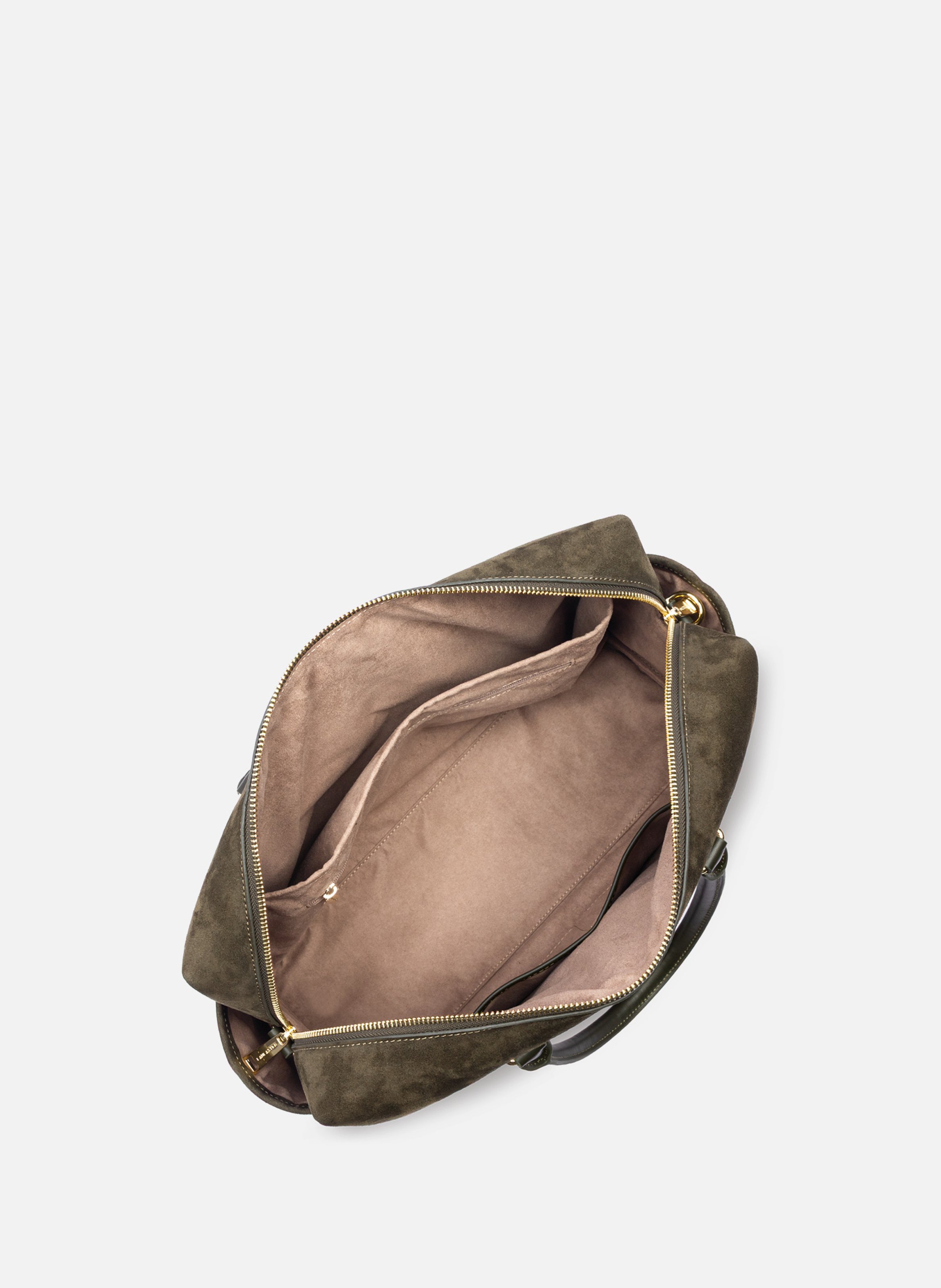 Sac cabas main - suède cube LANCASTER Kaki