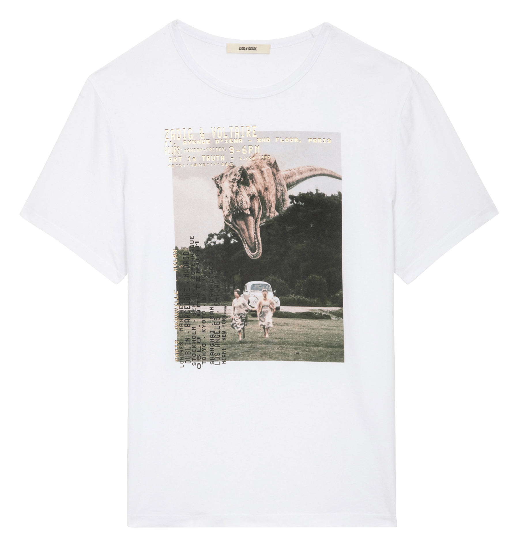 T-shirt van biologisch katoen met recht model en zeefdruk van Ted. ZADIG&VOLTAIRE Wit