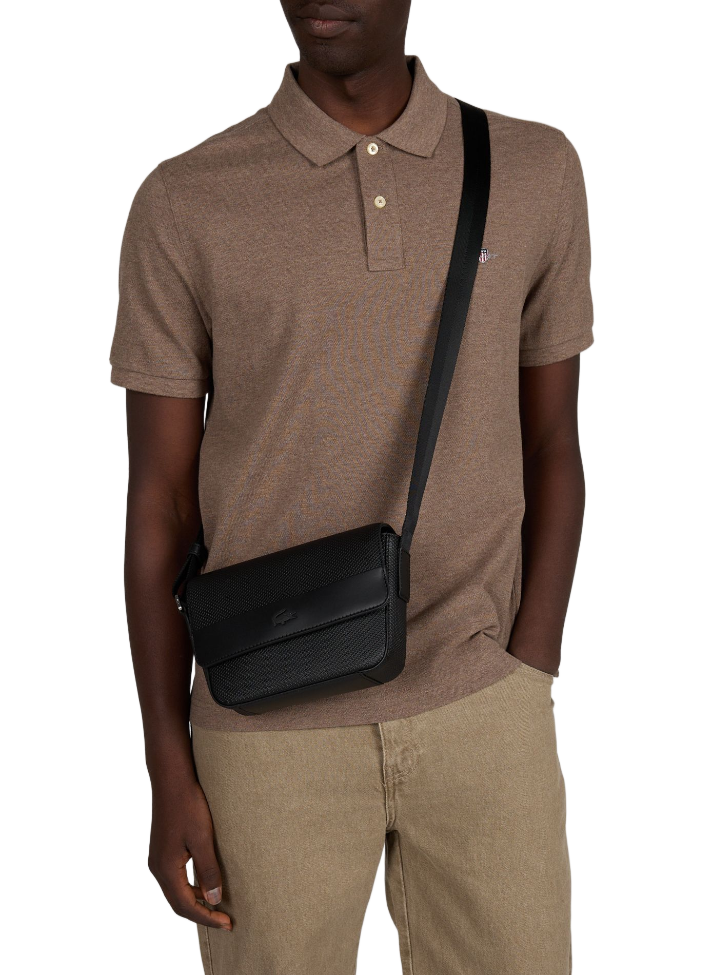 Sacoche en cuir LACOSTE Noir