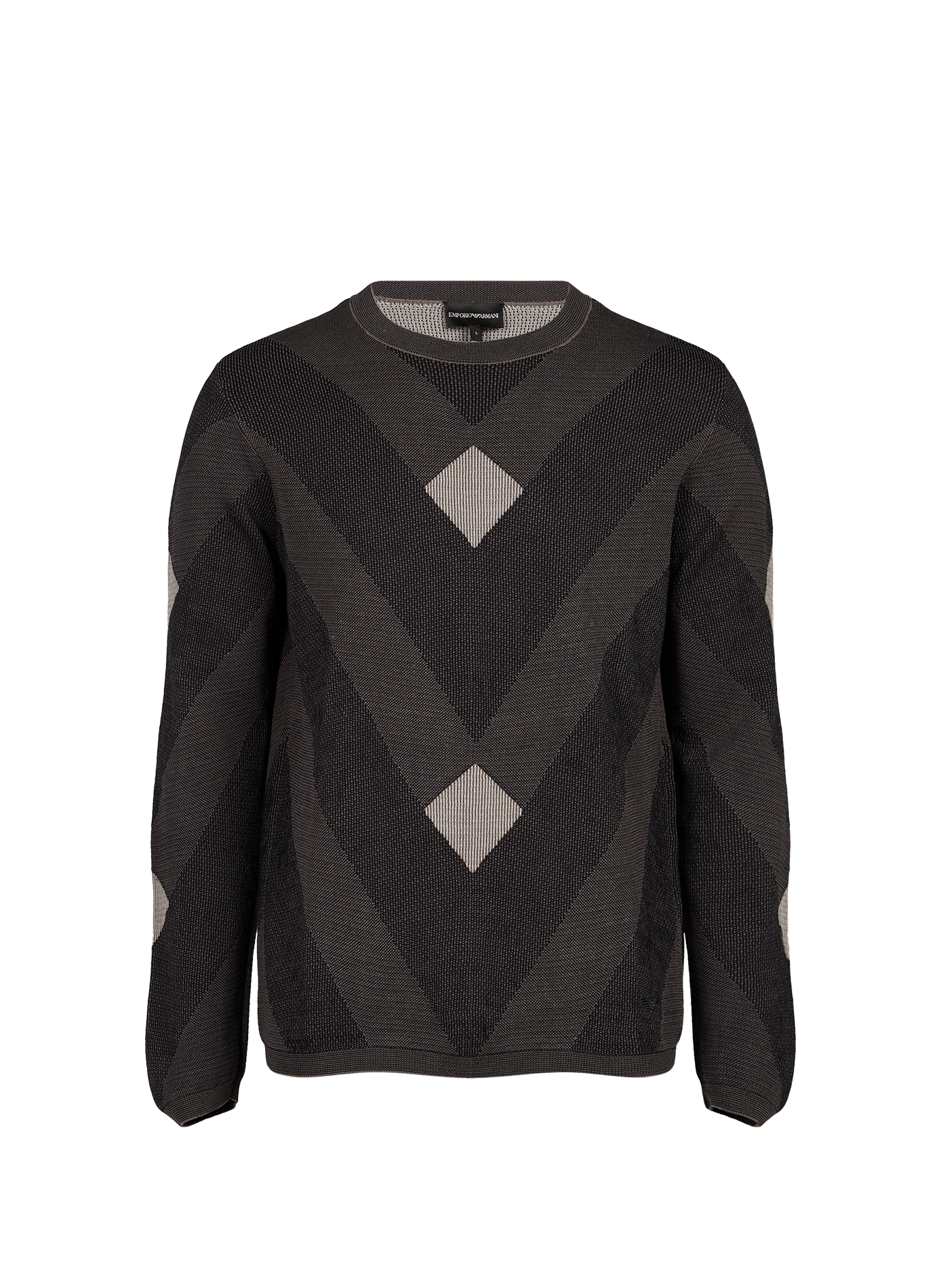 Cotton jacquard chevron pattern sweater EMPORIO ARMANI Multicolour