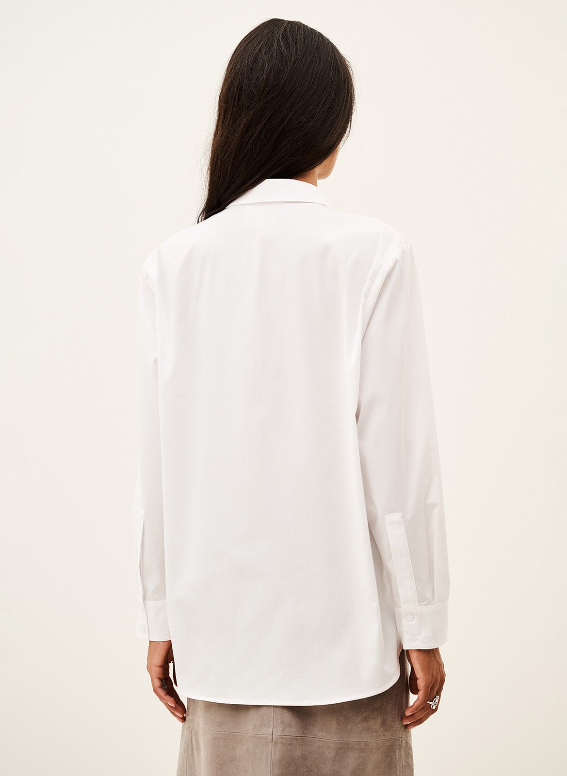 Oversized katoenen overhemd in cola BA&SH Wit