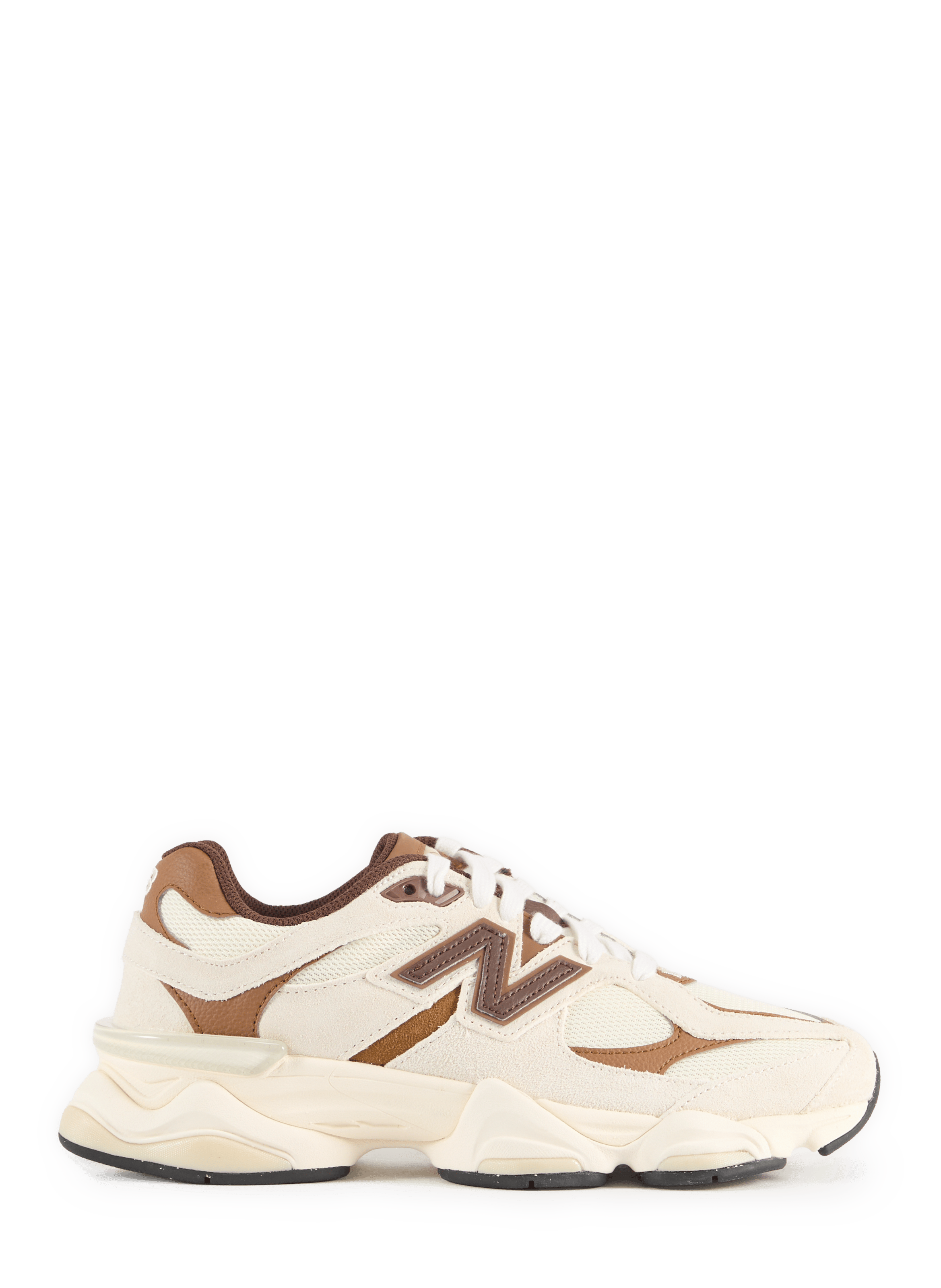Mixed leather low-top sneakers NEW BALANCE Beige