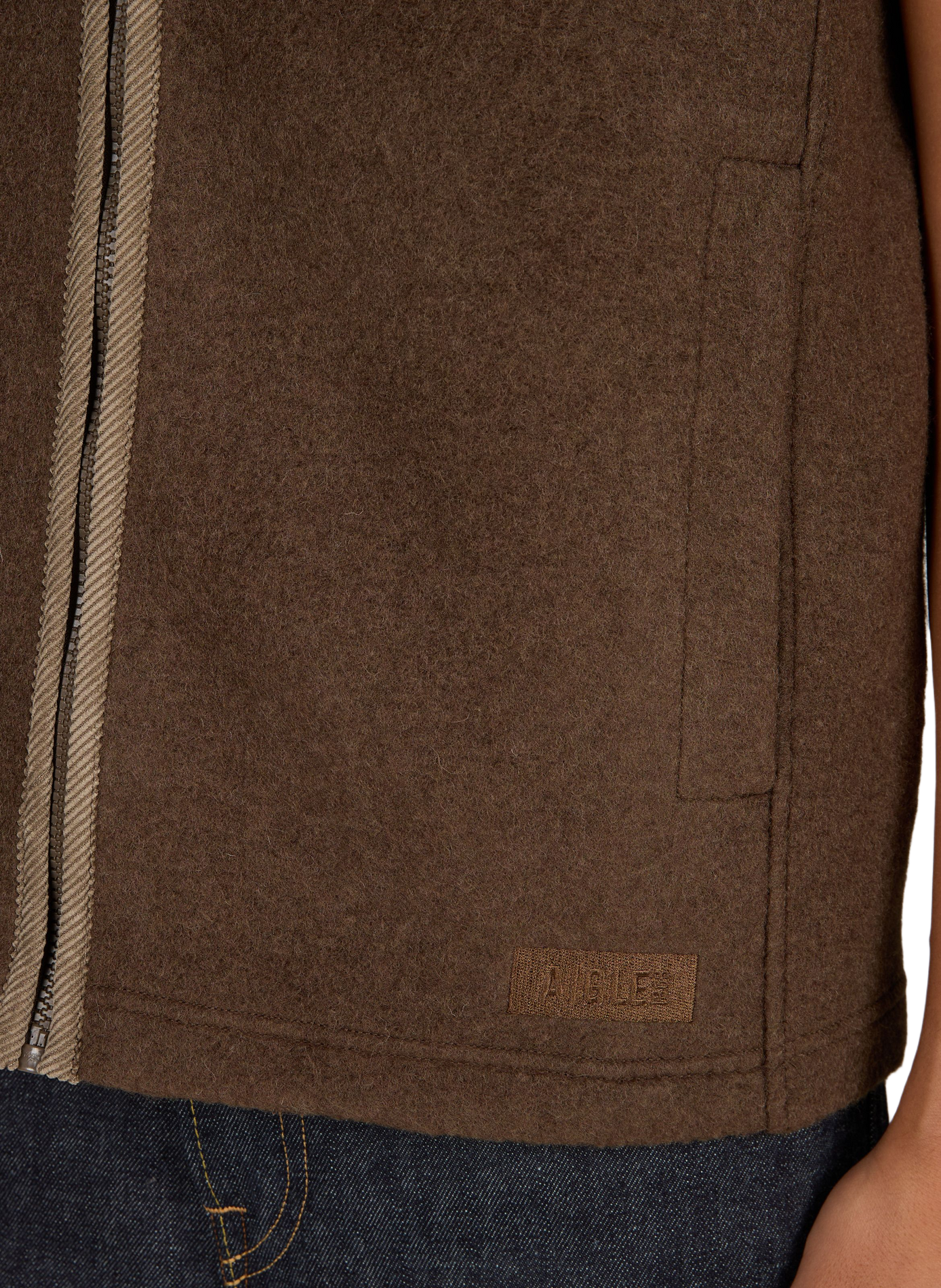 Gilet col montant en laine mélangée AIGLE Marron