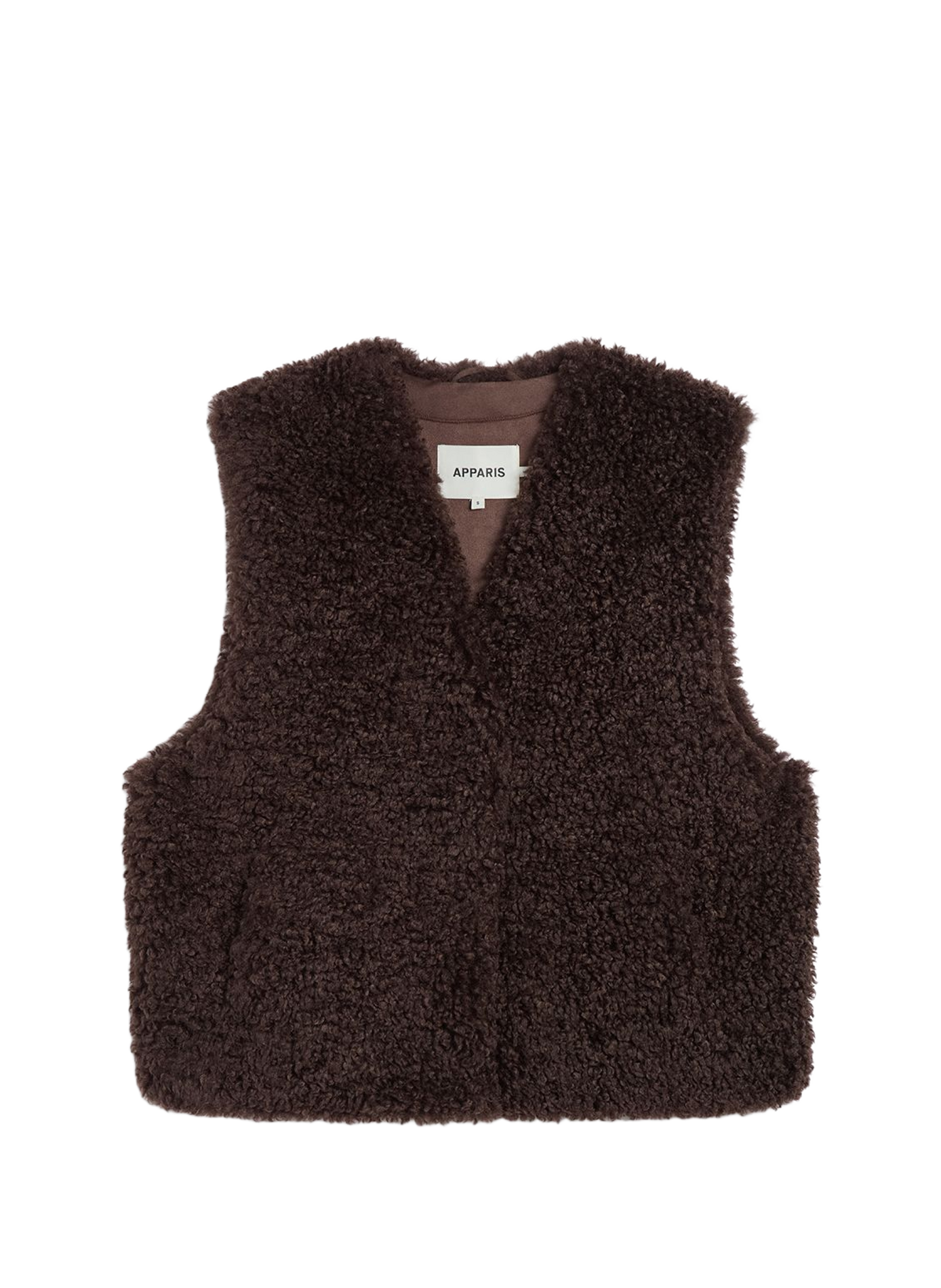 Veste sans manche oversize col V APPARIS Braun