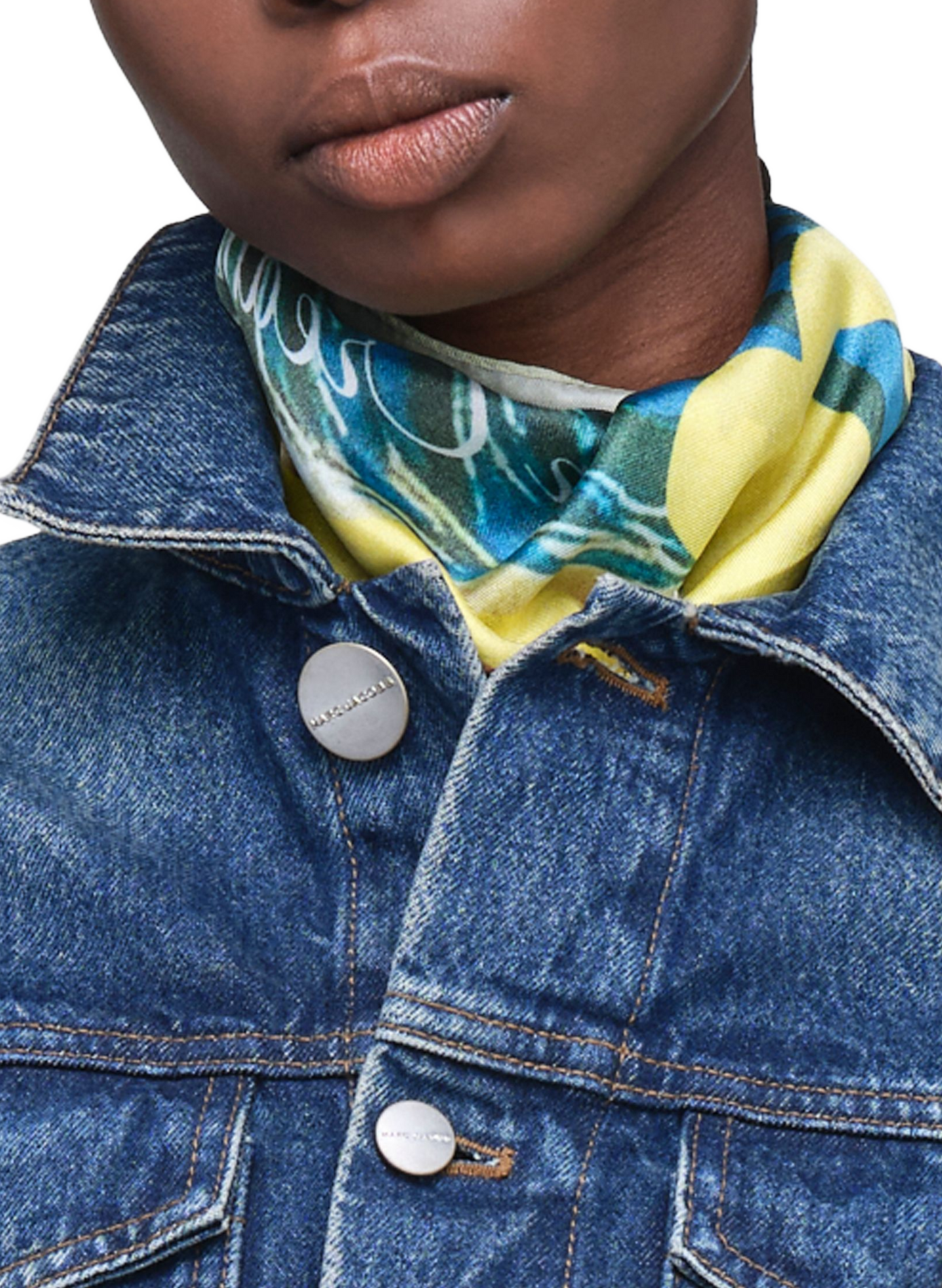Foulard Sun Poster en soie MARC JACOBS Blanc