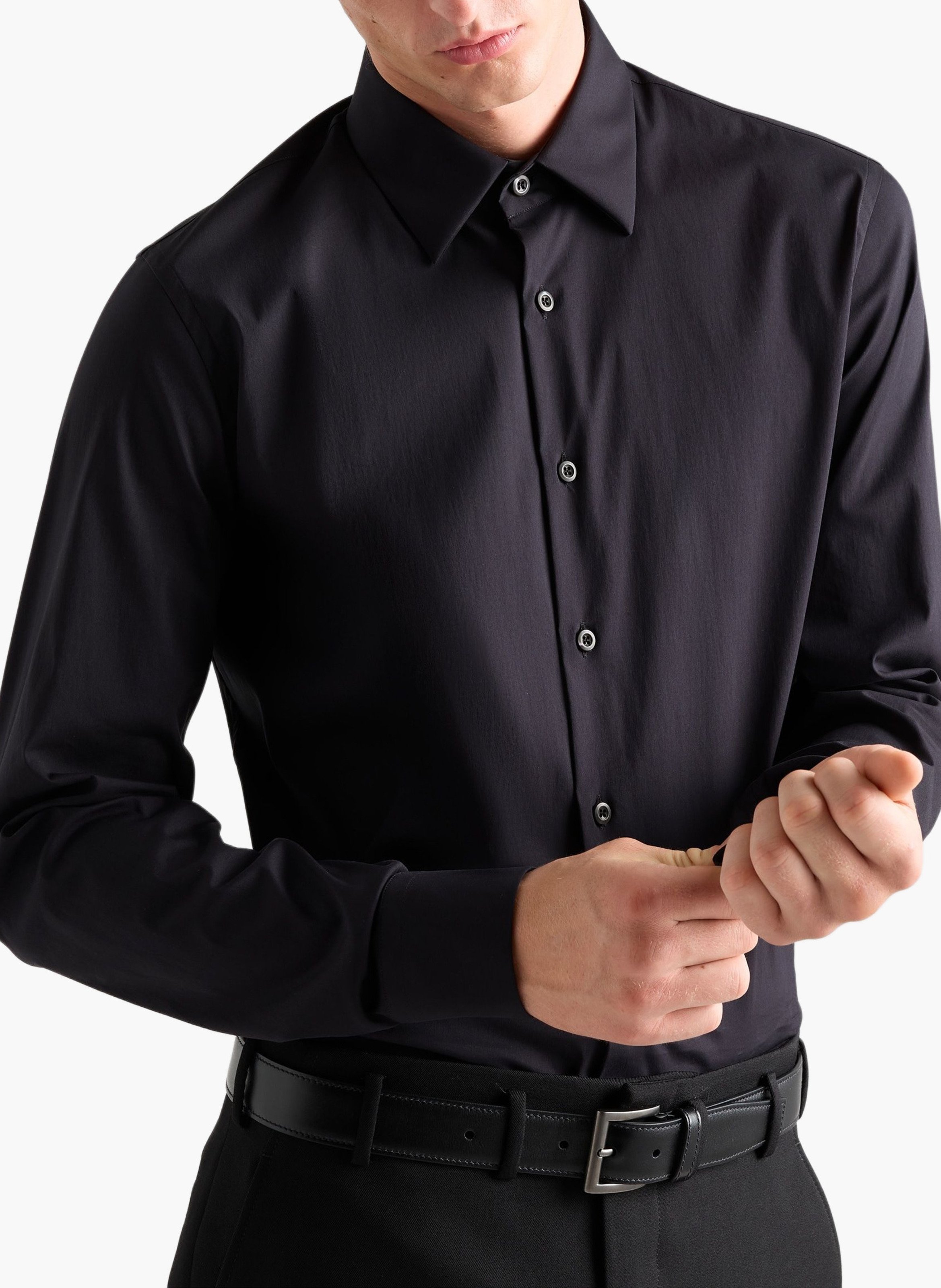 Chemise en coton stretch PRADA Noir