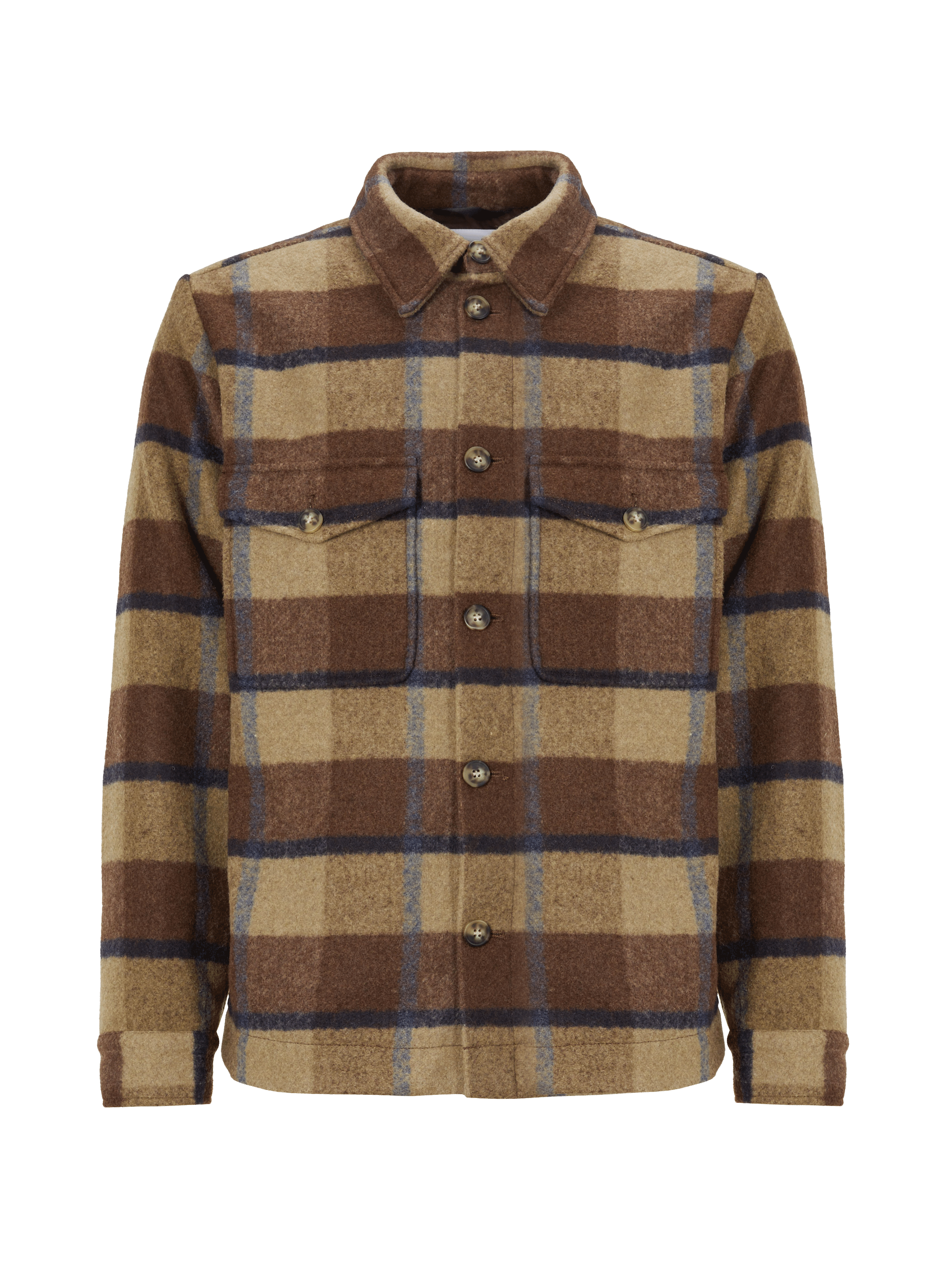 Chemise en polyester recyclé et laine