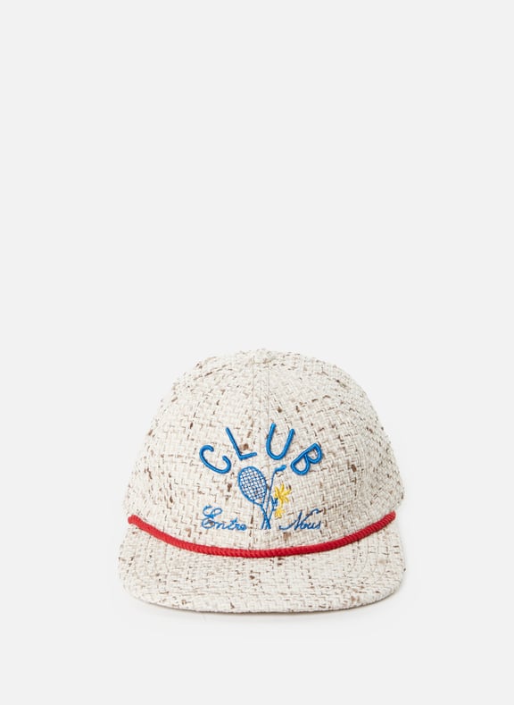 Embroidered cotton tweed cap White by DRÔLE DE MONSIEUR DRÔLE DE MONSIEUR Embroidered cotton tweed cap White