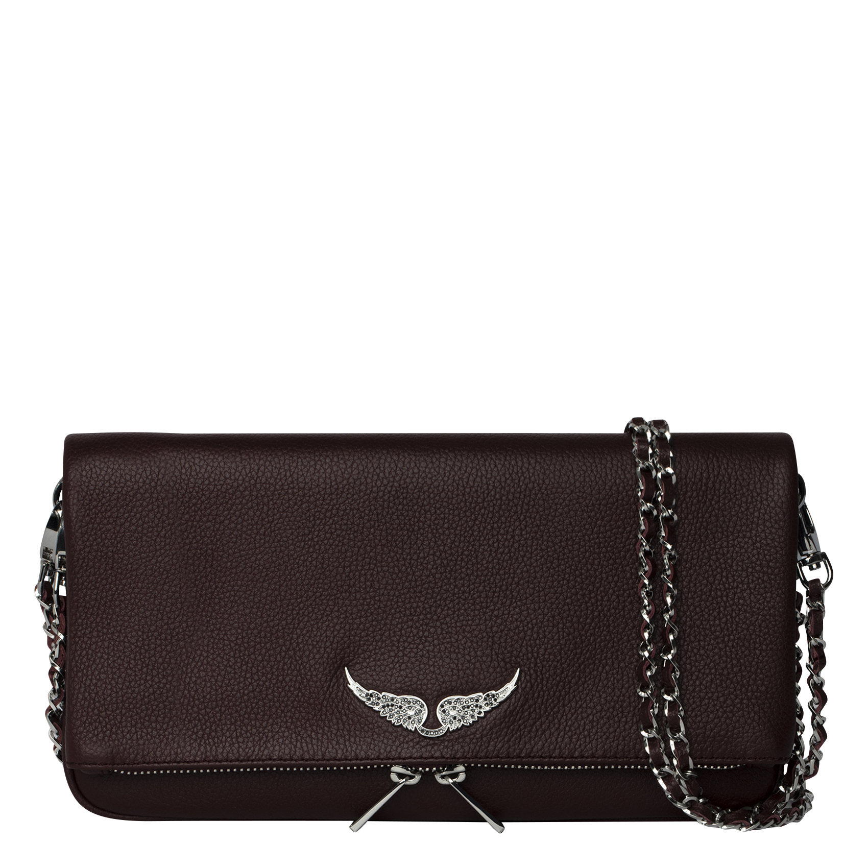 Pochette en cuir rock ZADIG&VOLTAIRE Rouge