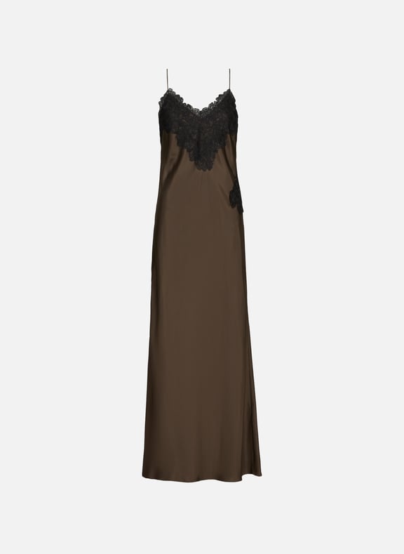 Long silk and lace dress White by ROHE FRAMES ROHE FRAMES Long silk and lace dress White