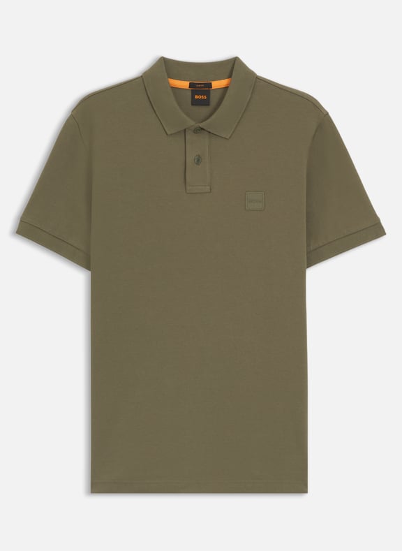 Polo slim fit en coton mélangé Kaki by BOSS BOSS Polo slim fit en coton mélangé Kaki