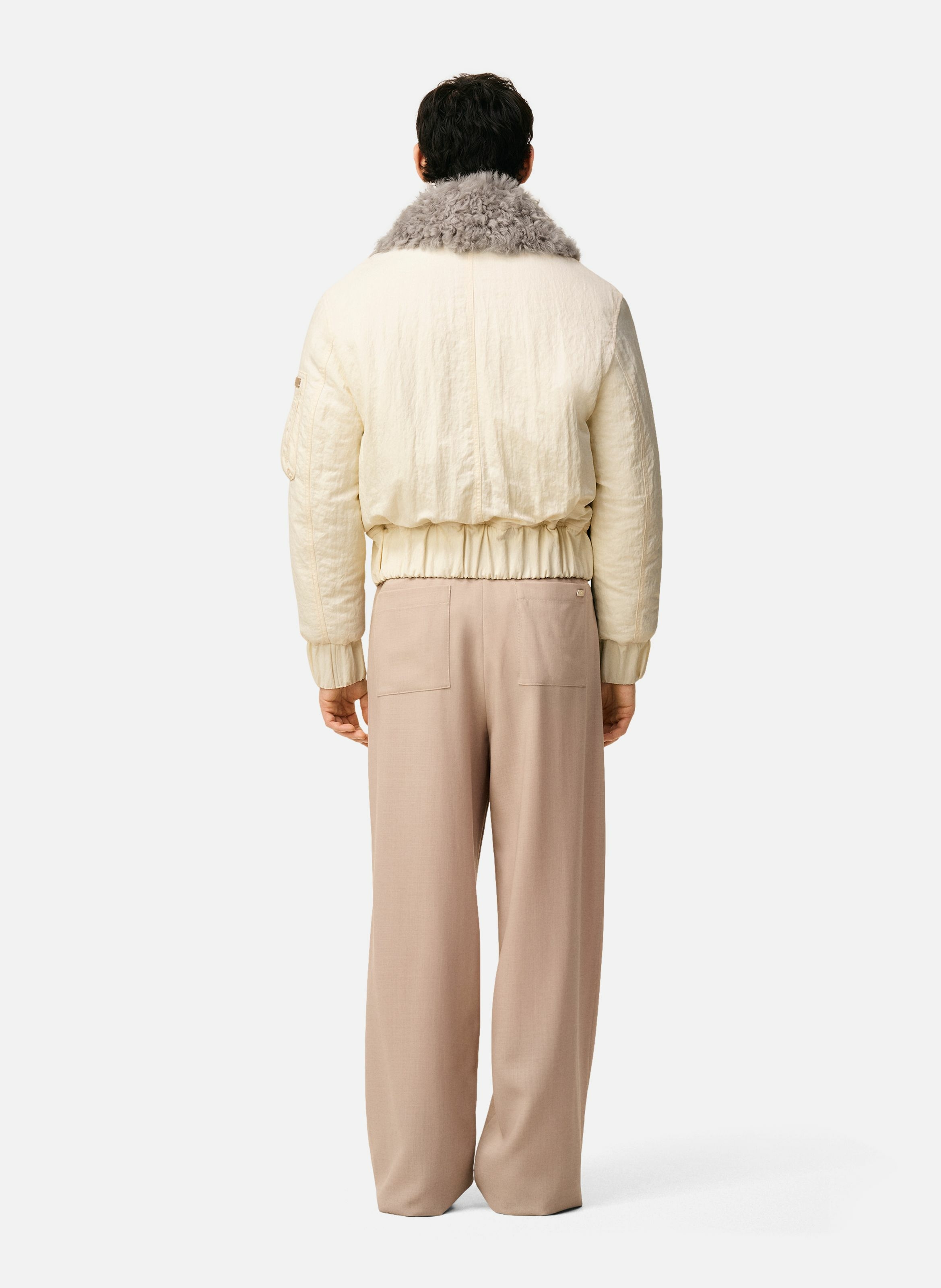 Bomber rembourré en nylon unisexe AMI PARIS Blanc