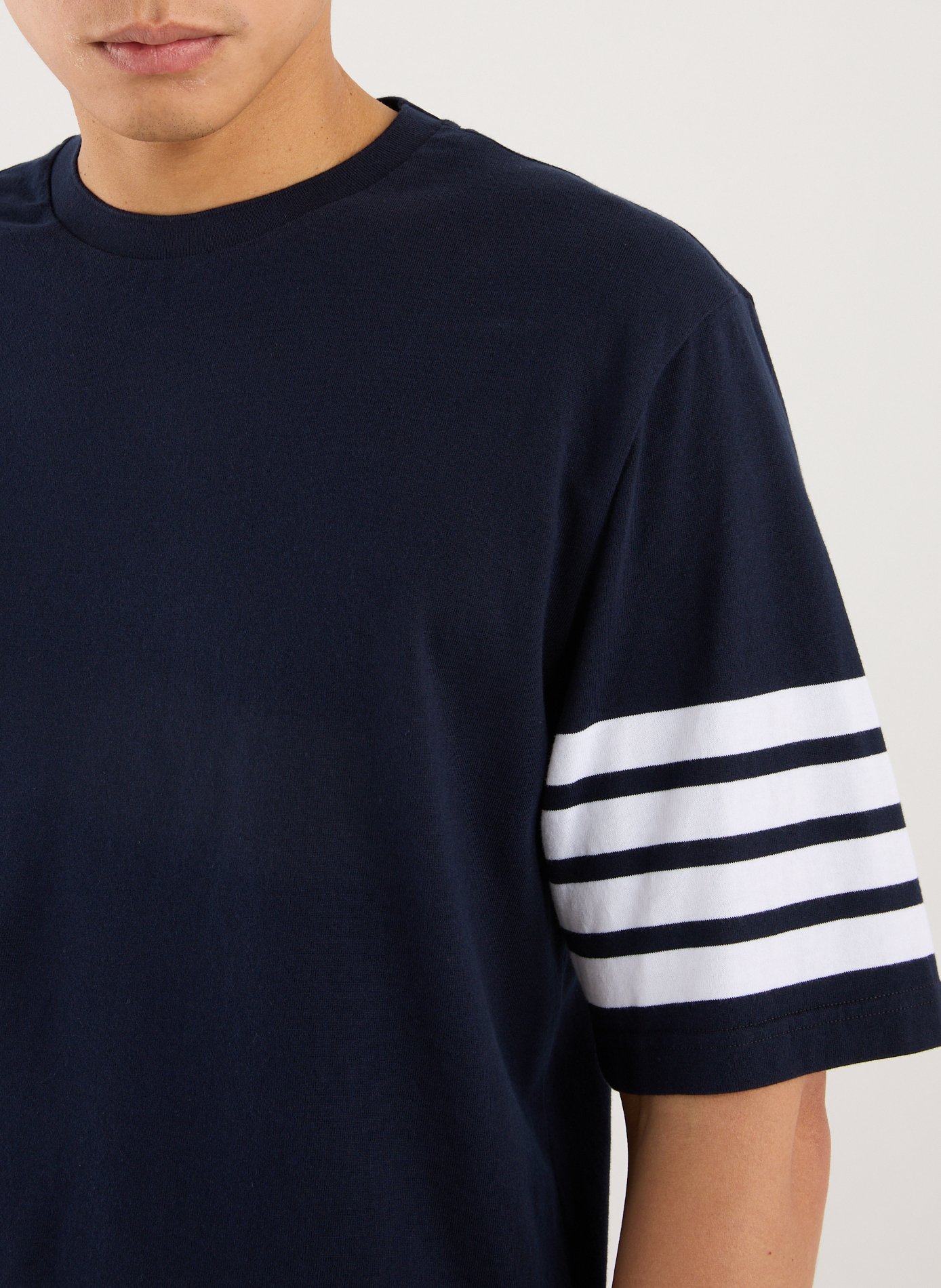 Classic Cotton T-Shirt THOM BROWNE Blue